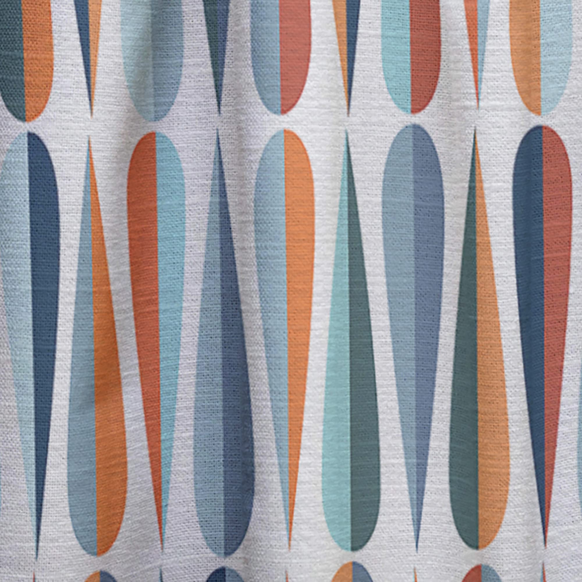 DesignQ Thermal Insulated Curtains - Retro Abstract Drops V Pattern - 52x108 Single Panel for Bedroom & Living Room - Energy Saving Blackout Drapes for Home Decor
