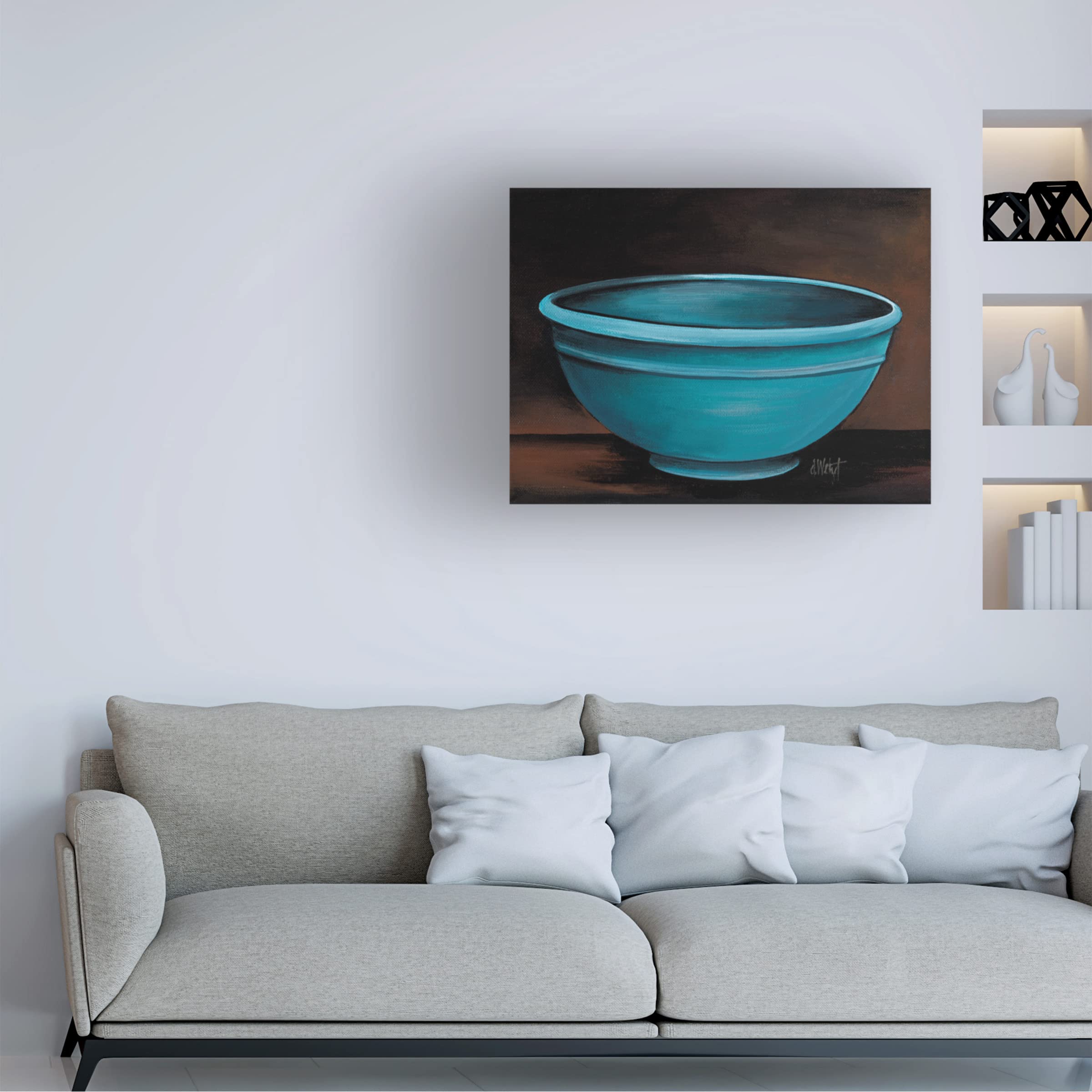 Debbi Wetzel Turquoise Bowl Canvas Wall Art Print - Modern Home Decor for Living Room, Bedroom & Office - Trademark Fine Art Collection