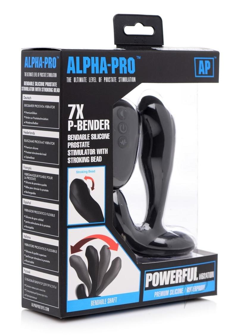 Alpha Pro Bendable Prostate Massager with Stroking Beads & Wireless Remote - Black | G-Spot & P-Spot Stimulator for Men | Perfect for Solo Play & Couples' Intimacy