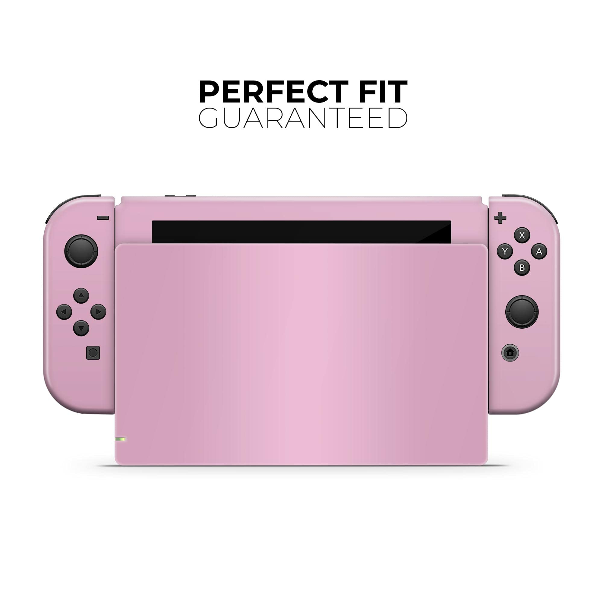 Nintendo Switch Console Skin Decal - Pink Pastel Vinyl Wrap Cover Scratch-Resistant Removable Protective Bundle - Perfect for Gaming, Travel & Customization