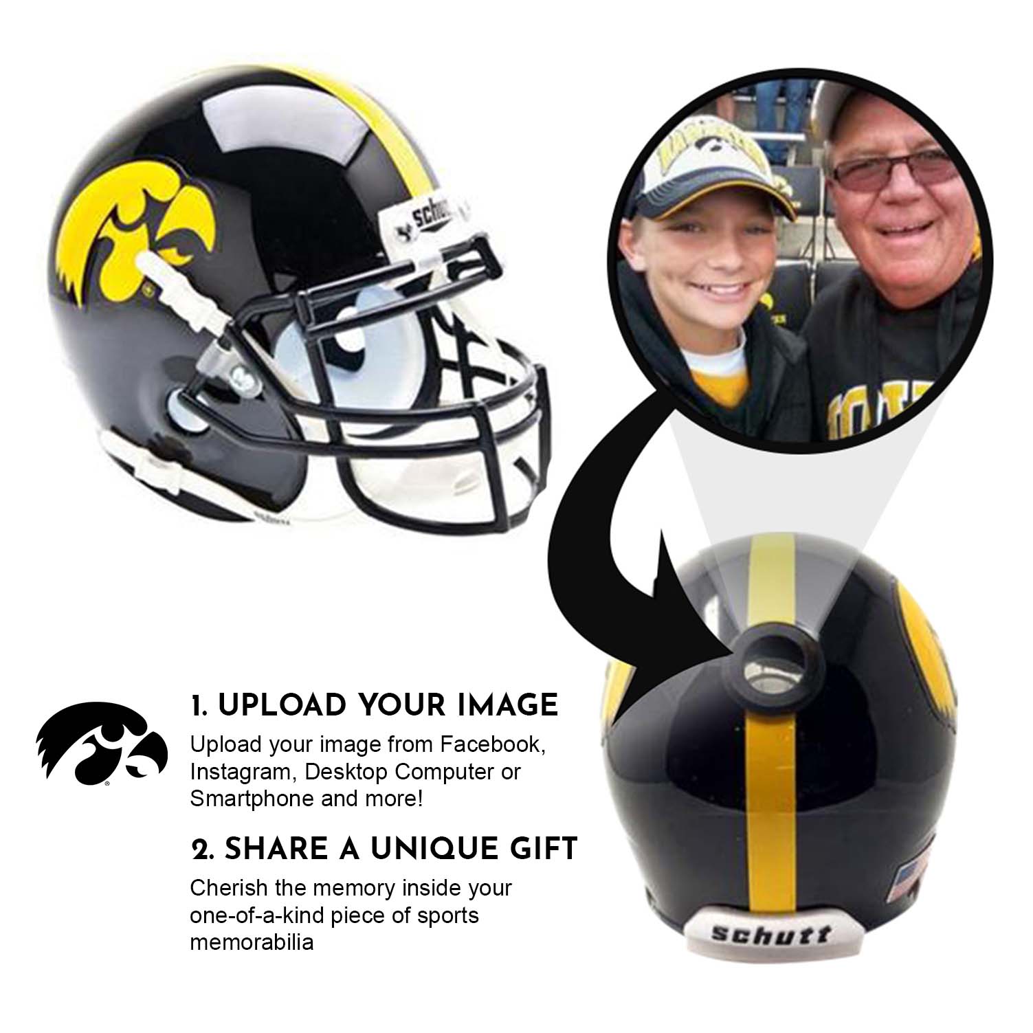 Iowa Hawkeyes College Football Collectible Mini Helmet - Authentic Replica with Display Stand - Perfect for Fans, Memorabilia Collectors & Game Room Decor
