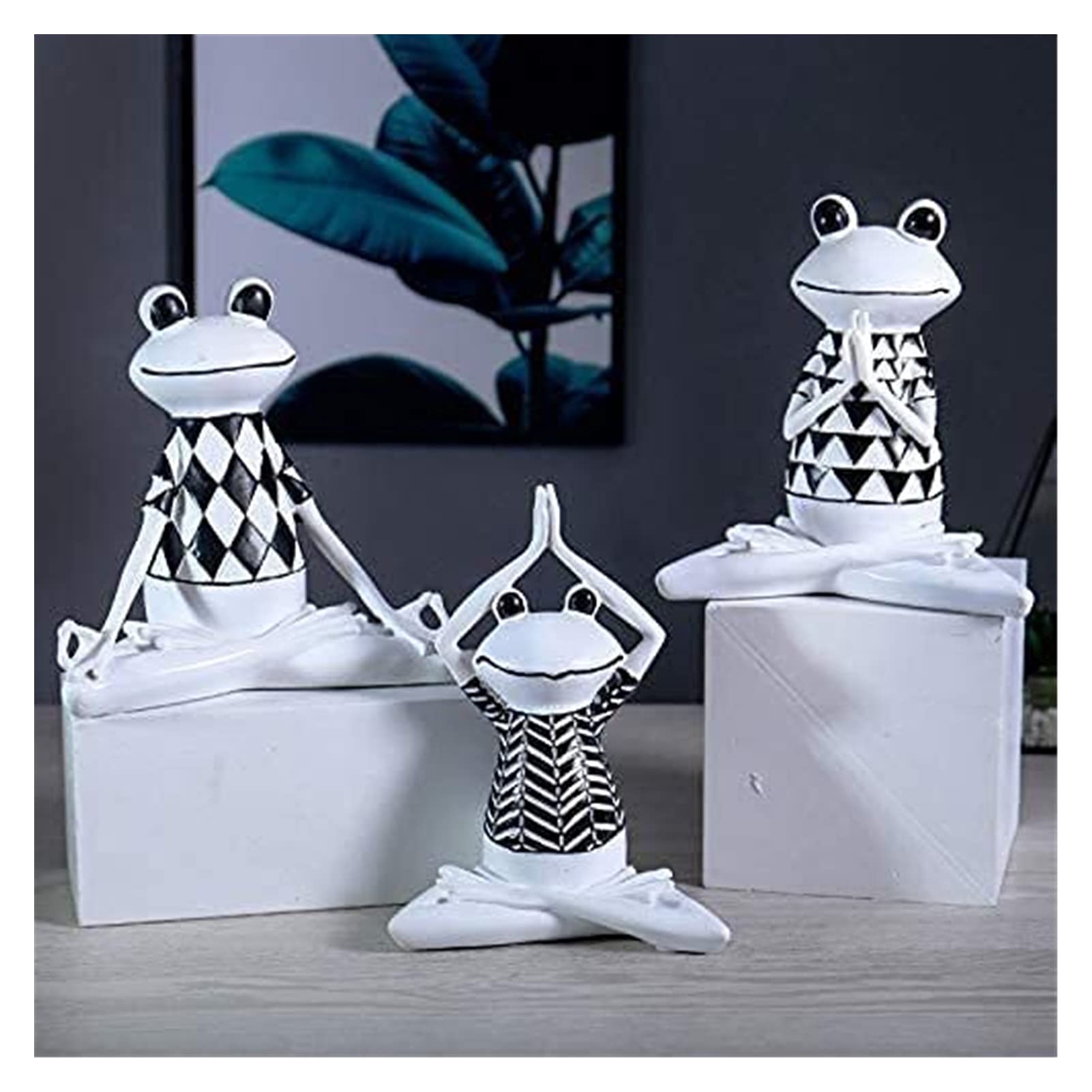 Yoga Frog Resin Sculpture - Handcrafted Tabletop Statue for Home Decor, TV Cabinet & Coffee Table | Zen Meditation Room, Office Desk, Dressing Table Decoration