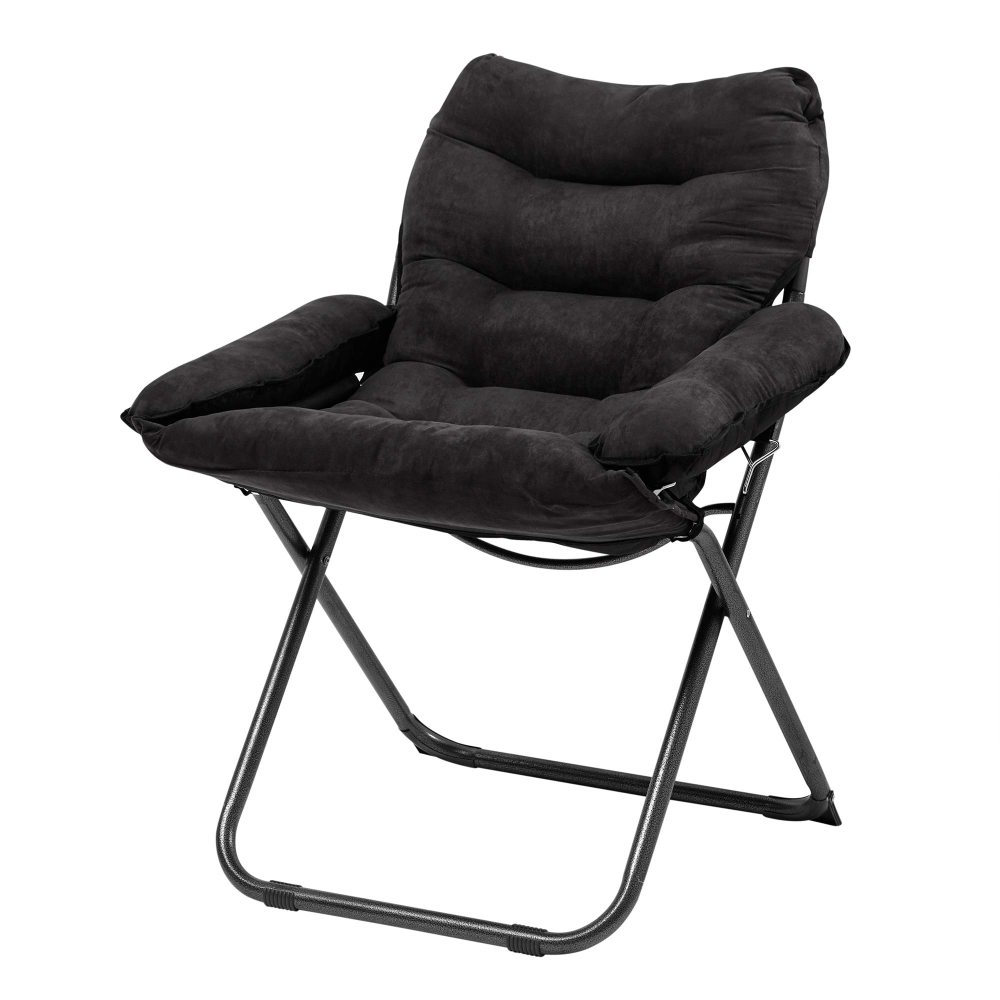 Plush Extra Tall Club Chair for Dorm Room - Black | Comfortable Lounge Chair for College Students, Gaming, and Relaxing