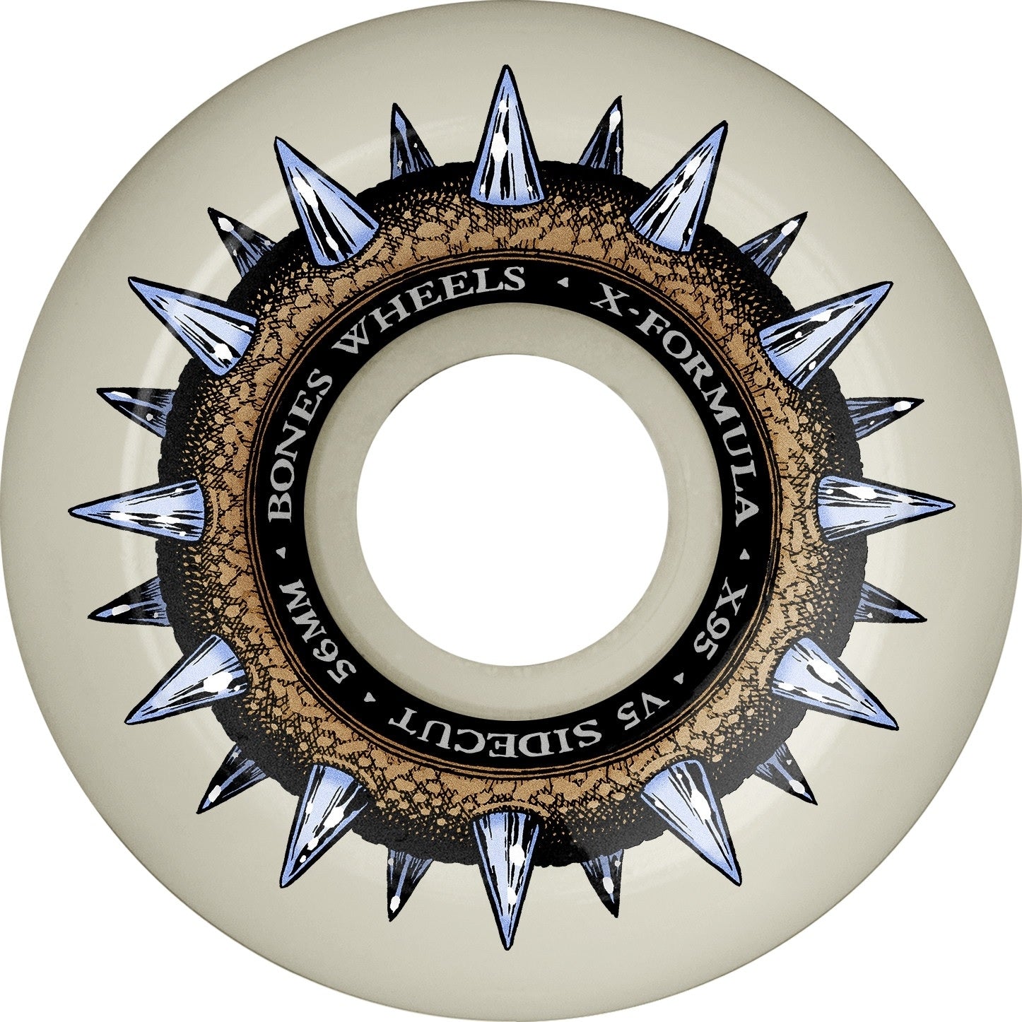 Bones Wheels Street Cleats X Formula Sidecut Skateboard Wheels - Natural Color for Street Skating & Park Riding | High-Performance Skate Wheels for Smooth Rides