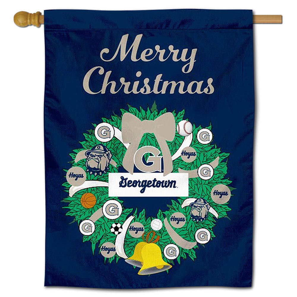Georgetown Hoyas Happy Holidays Christmas Banner Flag - Perfect for Home Decor, Parties, and Gameday Celebrations