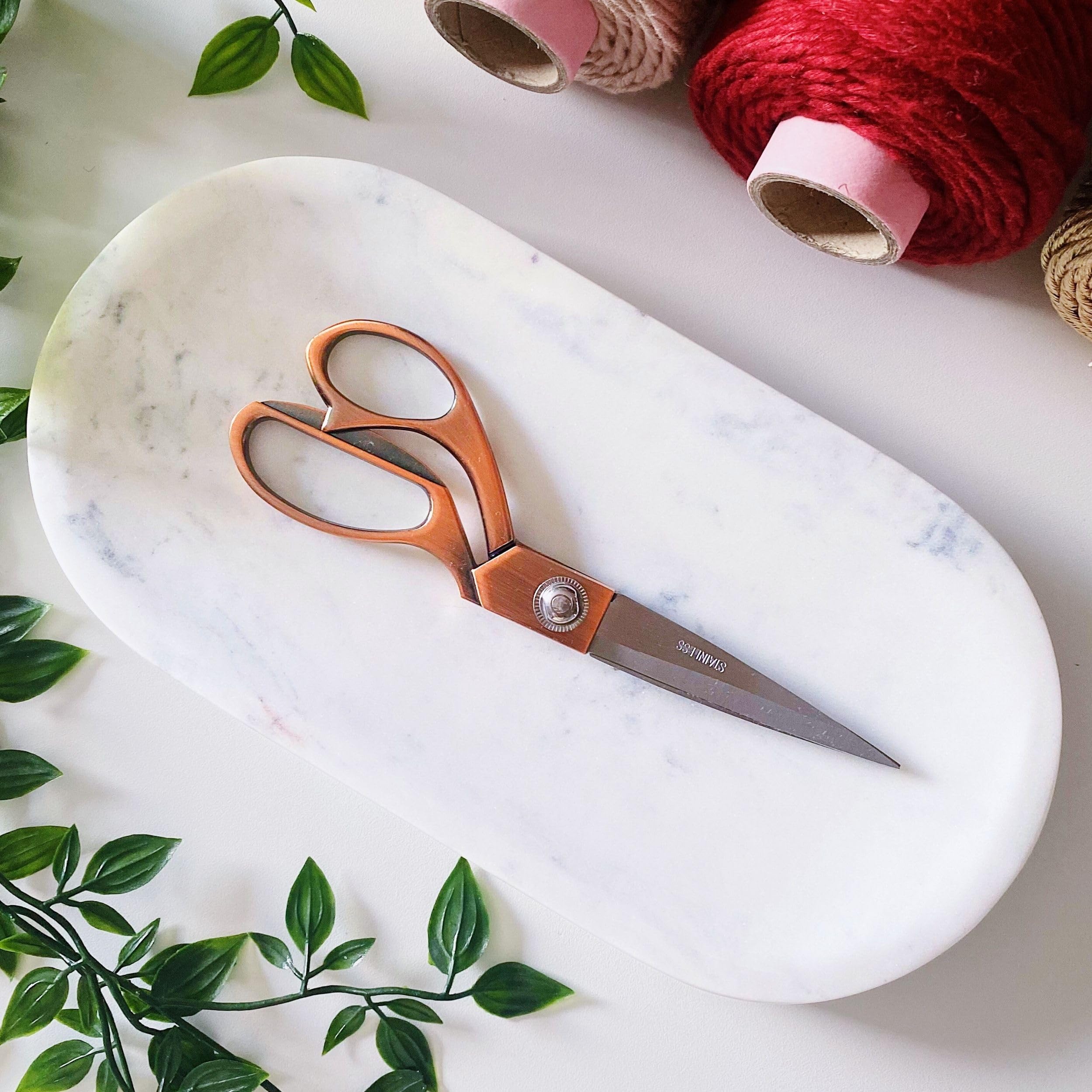 BOCHIKNOT 8-Inch Professional Fabric Scissors - Ultra Sharp Rose Gold Tailoring Shears for Sewing, Crafting & Office Use - Perfect for Cutting Fabric, Ribbons, Paper & DIY Projects