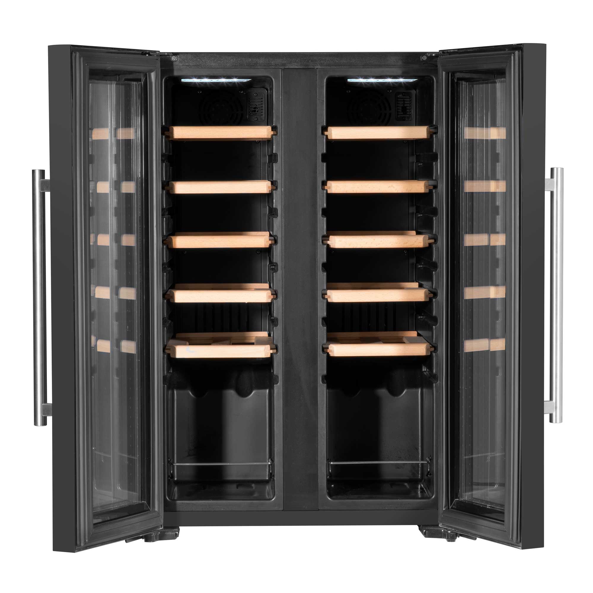 Baridi 24 Bottle Dual Zone Wine Cooler Refrigerator with Touch Screen, LED Lighting & Mirror Glass Door - Perfect for Home Bars, Restaurants, and Wine Cellars