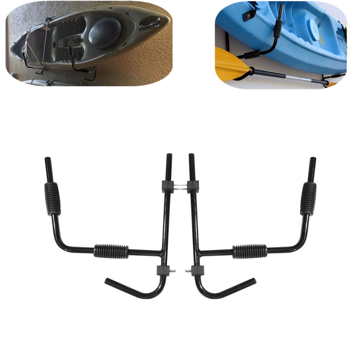 Wall Mounted Kayak Rack - Folding Kayak Storage Hanger for Indoor & Outdoor Use - Heavy Duty Kayak Holder with Ladder - Perfect for Garage, Shed, or Dock Organization