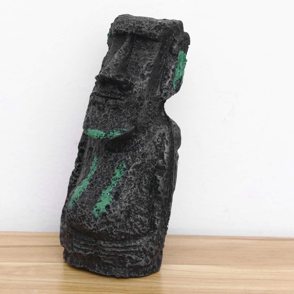 PRETYZOOM Aquarium Decor - Easter Island Moai Head Fish Tank Ornament with Planter | Unique Underwater Cave Shelter for Betta Fish & Aquatic Plants | Perfect for Desktop, Home & Office Aquascaping Decorations