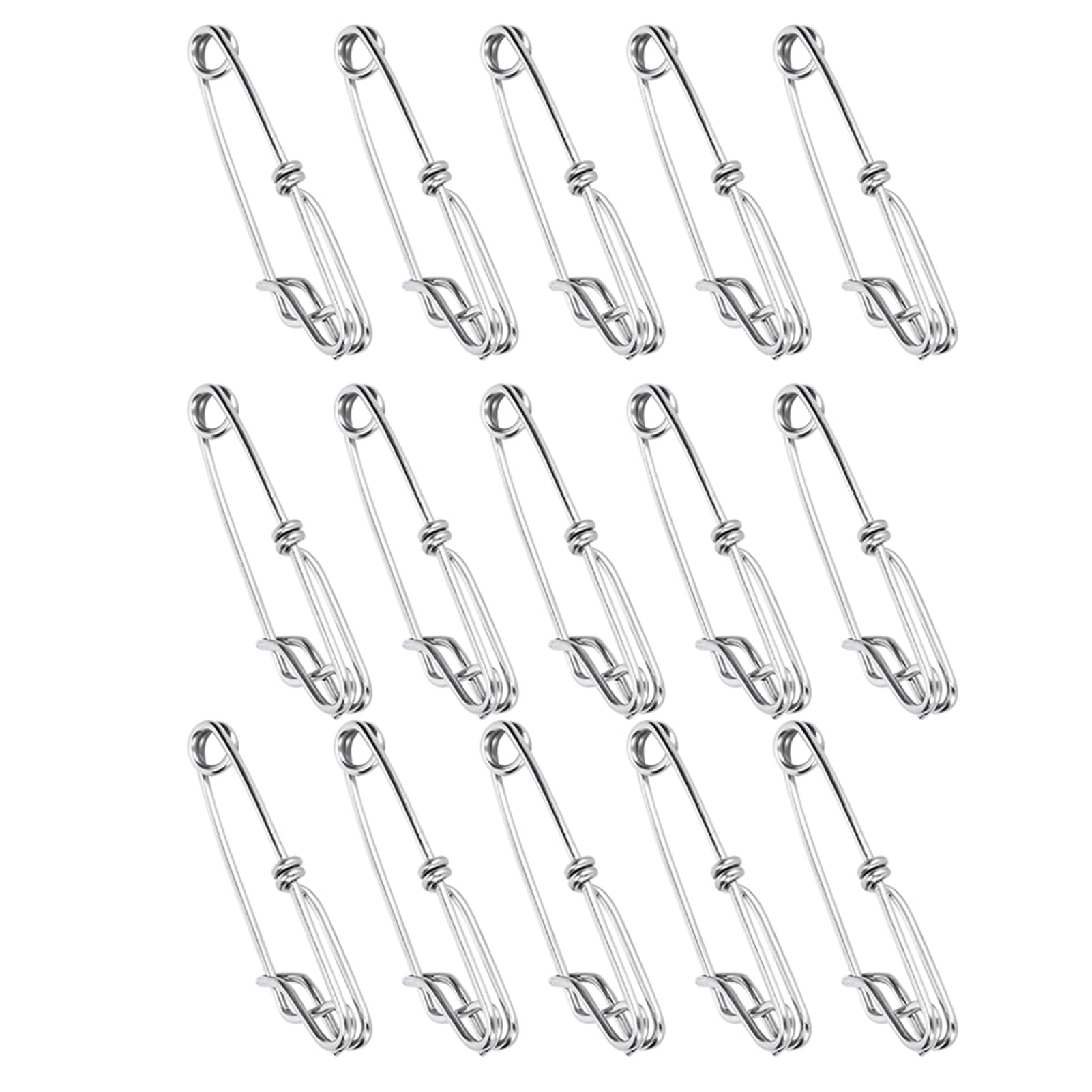 Stainless Steel Duck Decoy Clips - 15pcs Scotty Downrigger Clips 10x7x3 for Tuna Fishing | Easy On/Off Longline Branch Hangers & Snap Fishing Accessories | Perfect for Saltwater, Freshwater & Offshore Angling