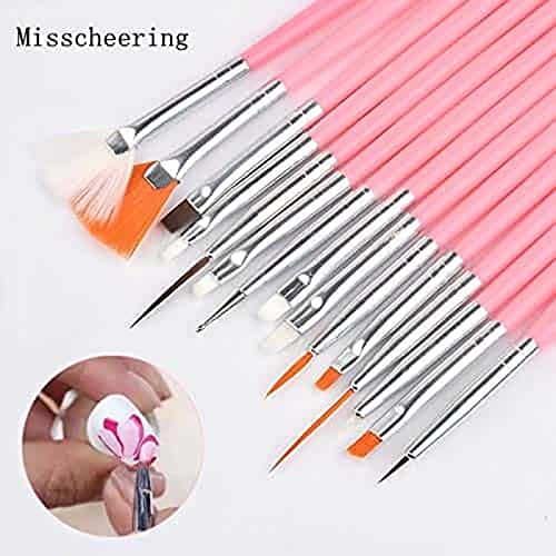 20 Pcs Professional Nail Art Brush Set - Dotting Tools, UV Polish Brushes, Acrylic Nail Design Painting Kit for Manicure & Nail Art - Perfect for Salon, Home DIY & Professional Nail Artists