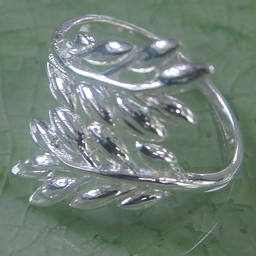 925 Sterling Silver Thai Design Leaf Ring - Elegant Handmade Jewelry for Women, Perfect for Parties, Weddings & Everyday Wear