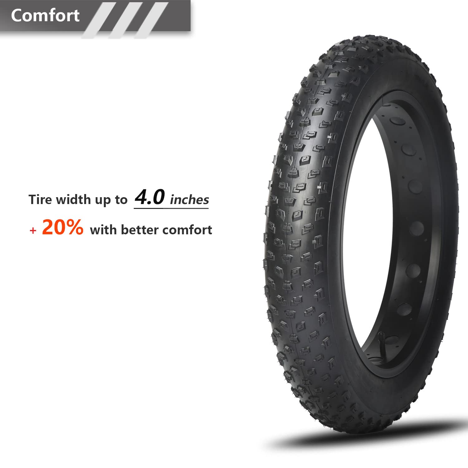 26x4.0 Inch Fat Bike Tires (Set of 2) - 60TPI Electric & Mountain Bike Tires - All-Terrain Winter Snow & Sand Tires for Fat Tire Bicycles - Perfect for Off-Road, Beach & Snow Riding Adventures