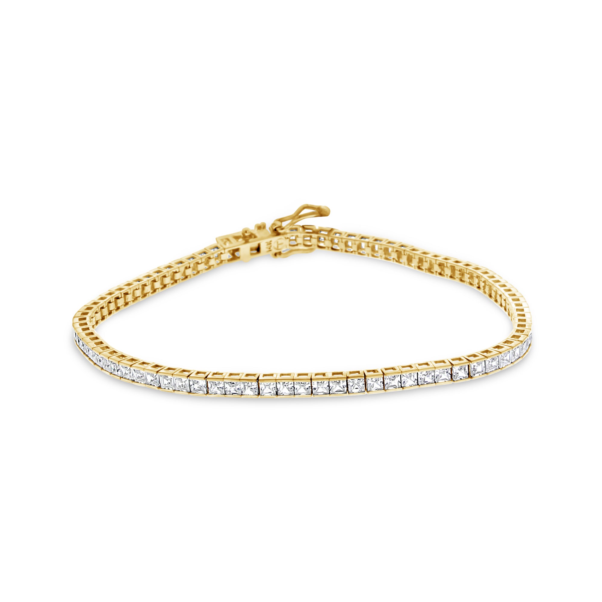 3 Carat Princess Cut Cubic Zirconia Tennis Bracelet - Elegant Channel Set Sterling Silver Jewelry for Women - Perfect for Weddings, Anniversaries & Special Occasions
