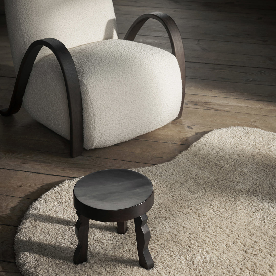 Ferm Living Faye Stool - Modern Scandinavian Wooden Stool for Home Decor, Living Room, Bedroom & Office | Durable & Stylish Seating Solution