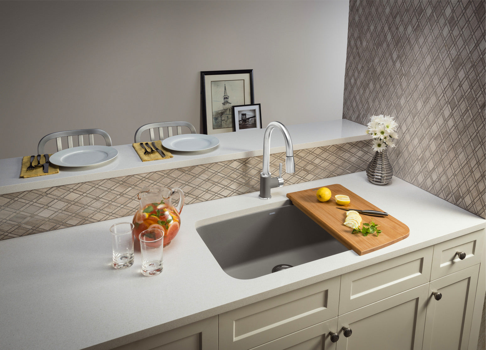 Premium Blanco Valea Super Single Bowl Undermount Kitchen Sink - Stainless Steel 16 Gauge, Noise-Reducing Pads, Easy-Clean Design for Modern Kitchens | Perfect for Home Chefs & Busy Families