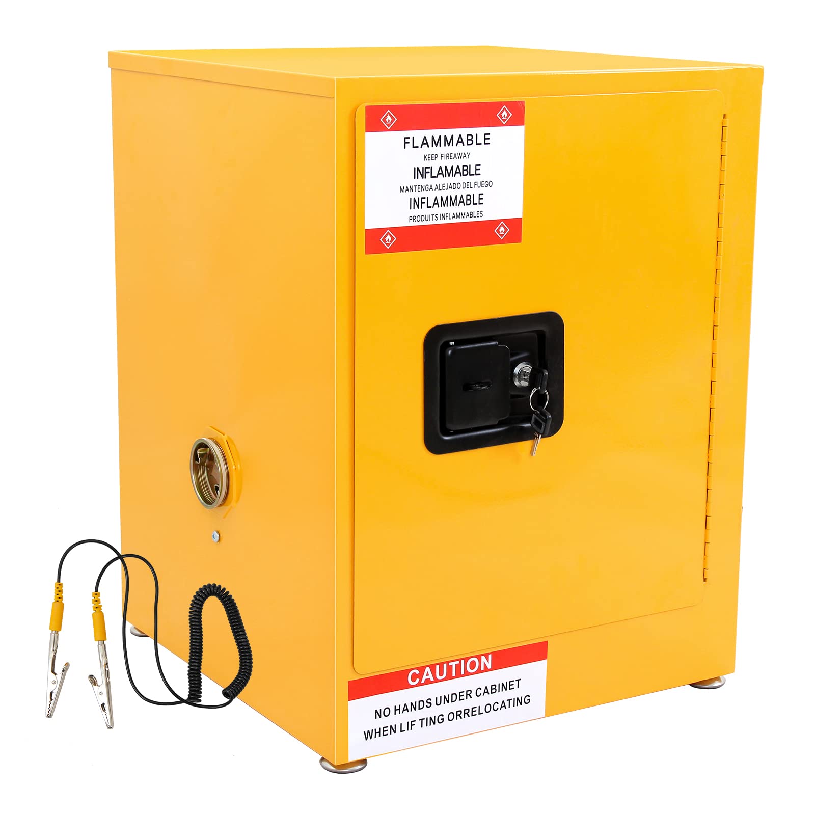 Flammable Safety Storage Cabinet 17x17x22 Inches - Fireproof & Explosion Proof Chemical Cabinet for Garage, Workshop, Lab & Industrial Use - OSHA Compliant Hazardous Material Storage Solution