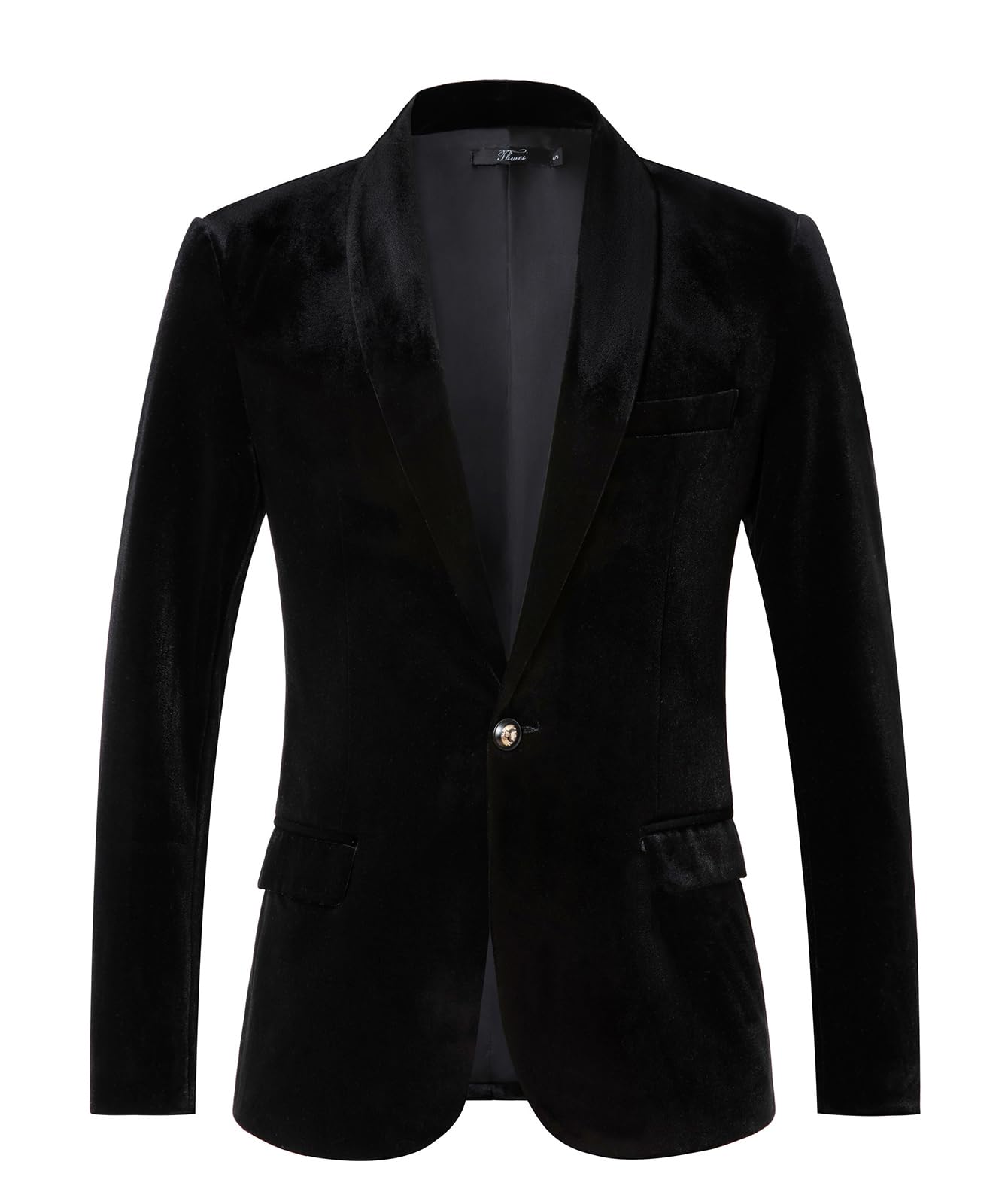 THWEI Men's Velvet Blazer Slim Fit for Wedding & Party