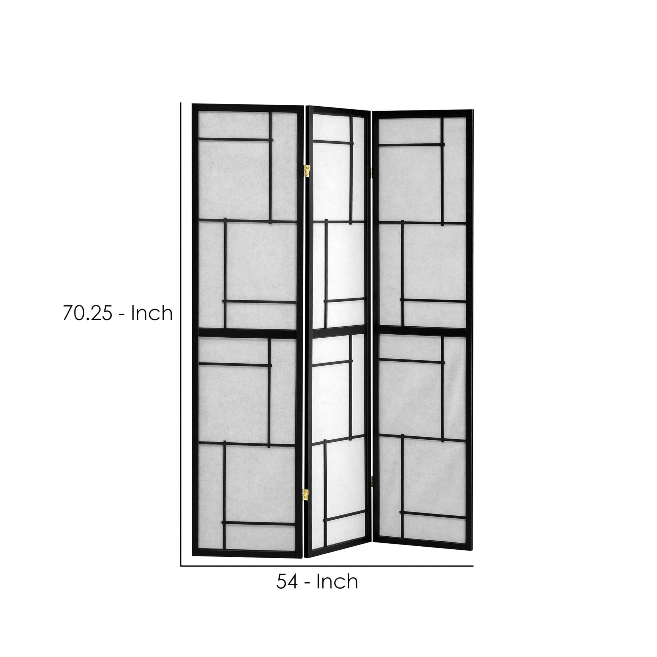 Stylish Black Room Divider by Benzara - Perfect for Home Office, Living Room & Bedroom Privacy