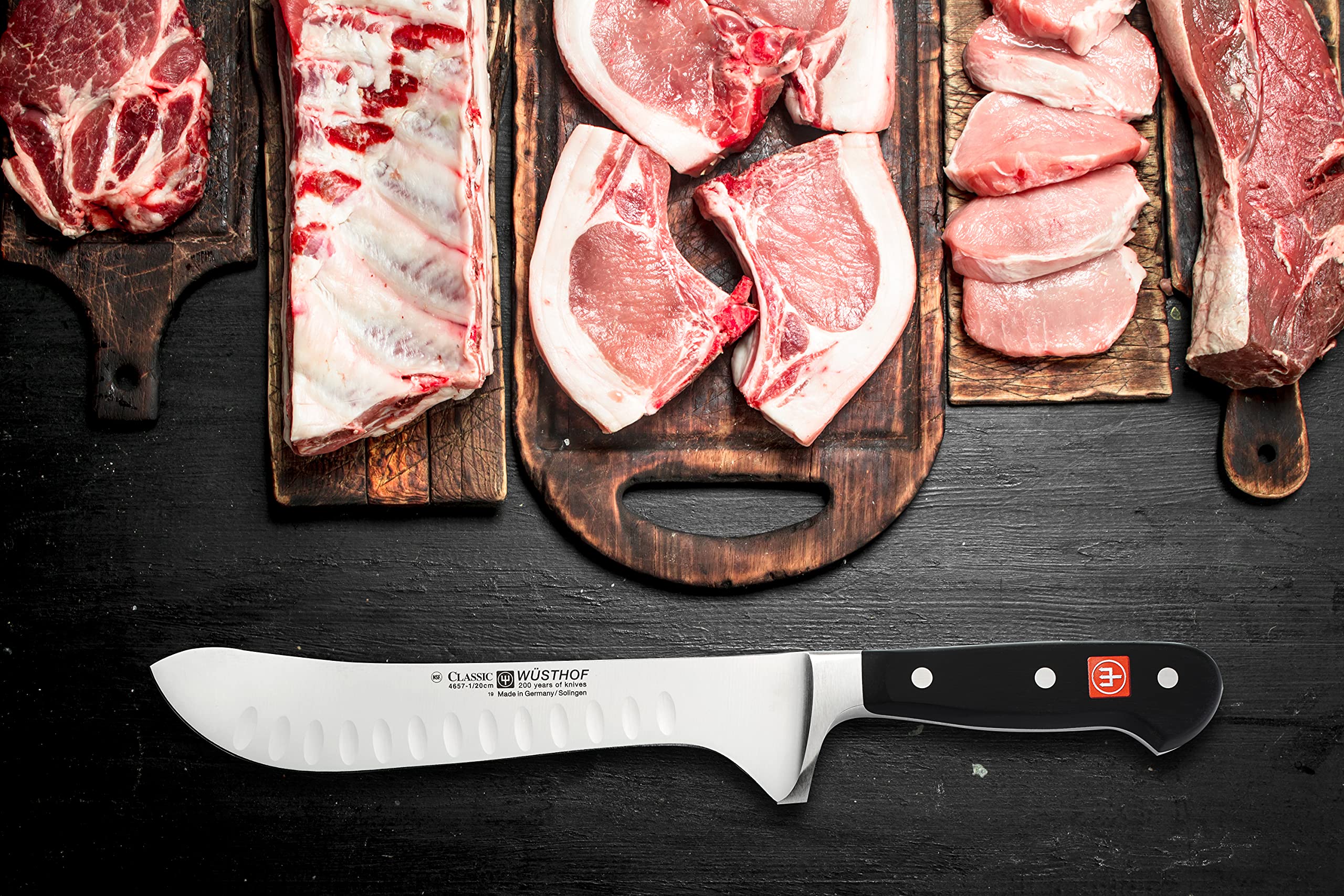WÜSTHOF Classic 2-Piece BBQ Knife Set - Chef Knife & Boning Knife for Grilling, Meat Cutting and Outdoor Cooking - Perfect for Backyard BBQs, Camping and Kitchen Use