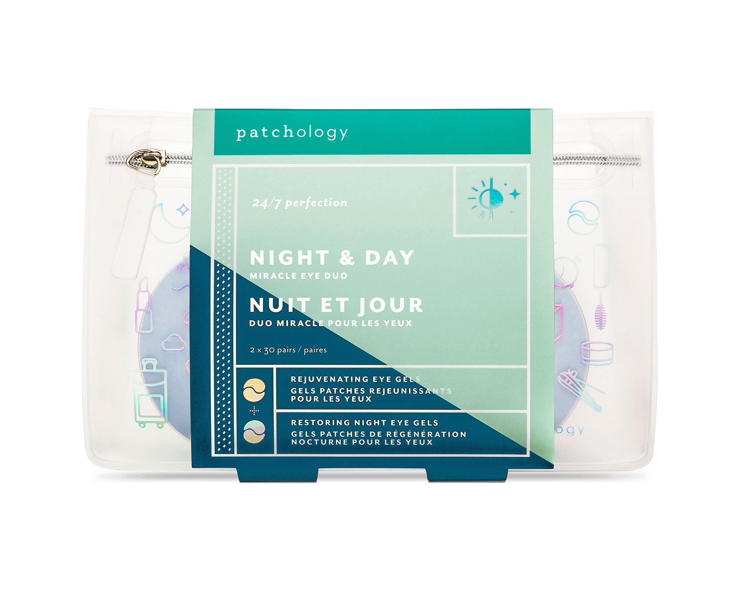 Patchology Night & Day Under Eye Patches (60 Pairs) - Dark Circle & Puffiness Treatment - Anti-Aging Collagen & Retinol Eye Masks for Brightening, Hydration & Smoothing Wrinkles - Perfect for Morning Routine, Travel & Post-Workout Recovery