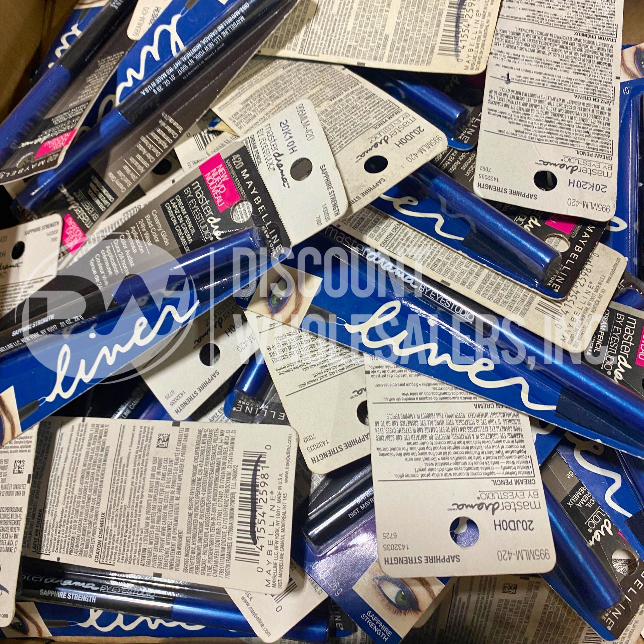 Maybelline #420 Sapphire Strength Master Drama Cream Pencil - 55 Pcs Lot - Long Lasting Eyeliner for Bold & Vibrant Eye Makeup - Perfect for Parties, Date Nights & Special Occasions