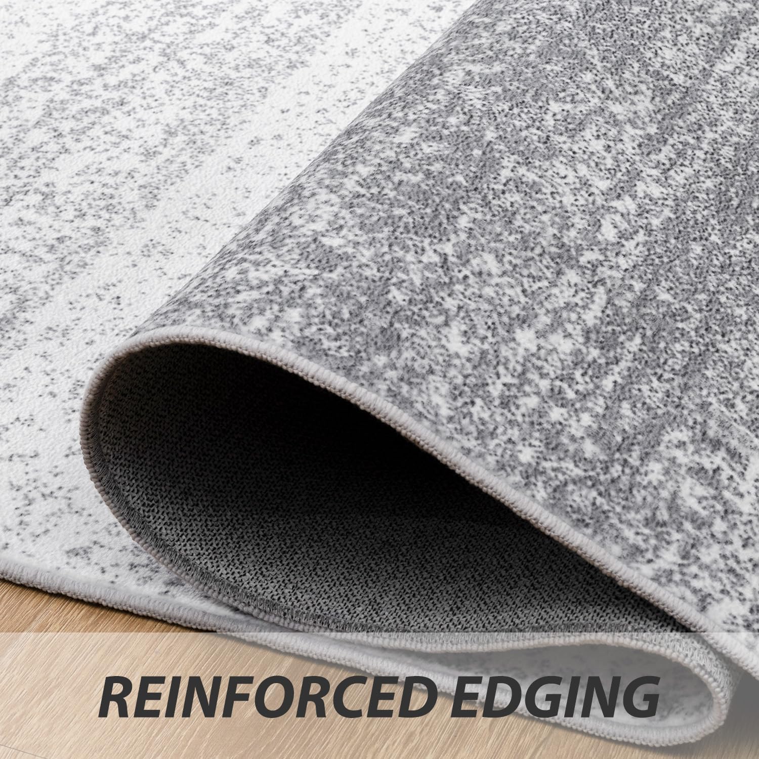 Modern Abstract Area Rug 9x12 - Machine Washable Contemporary Neutral Grey Carpet for Living Room, Bedroom & Dining Room - Perfect for Home Decor, Office Spaces and High Traffic Areas