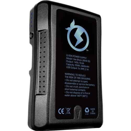 Juicebox 95Wh V-Mount Lithium Ion Battery - Professional Power Solution for DSLR Cameras, LED Lights & Video Equipment - Perfect for Film Production, Photography & On-Location Shooting