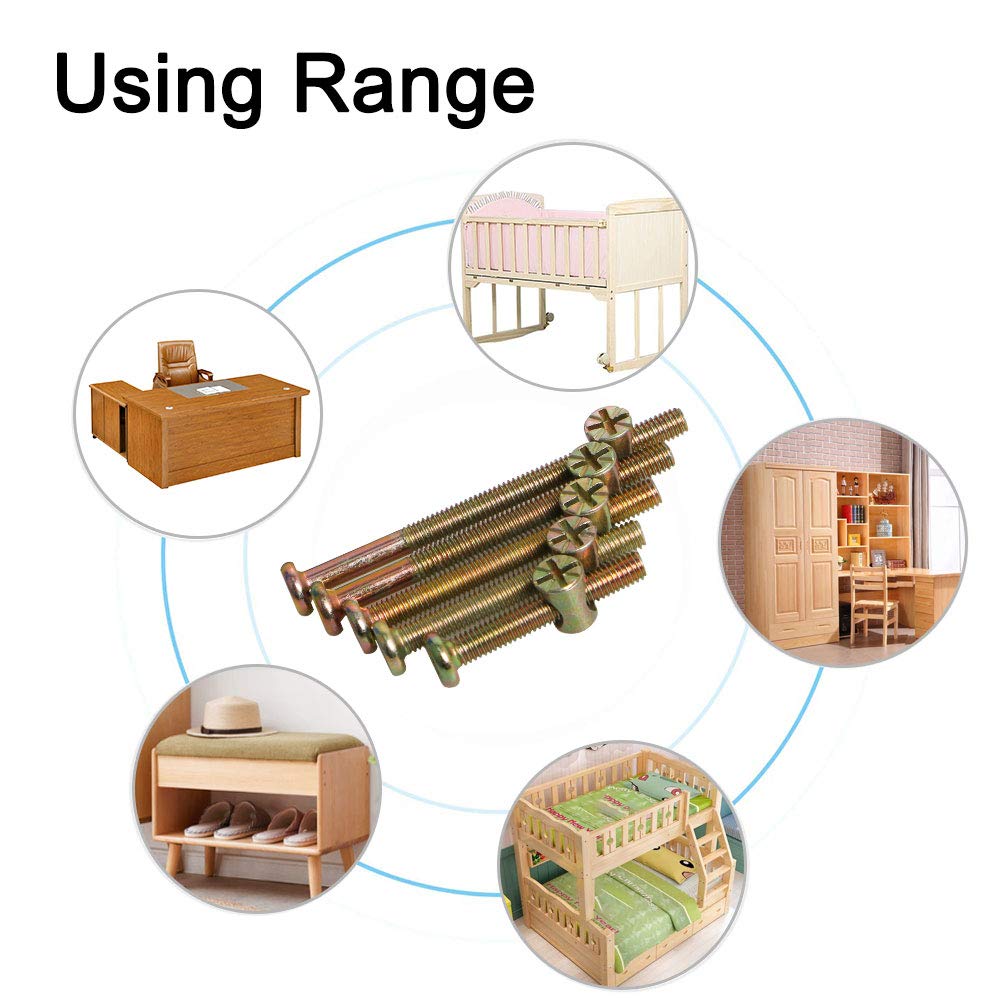 Aopin M8 Furniture Screws & Nuts Kit - 200Pcs Hex Bolts for Baby Crib Assembly
