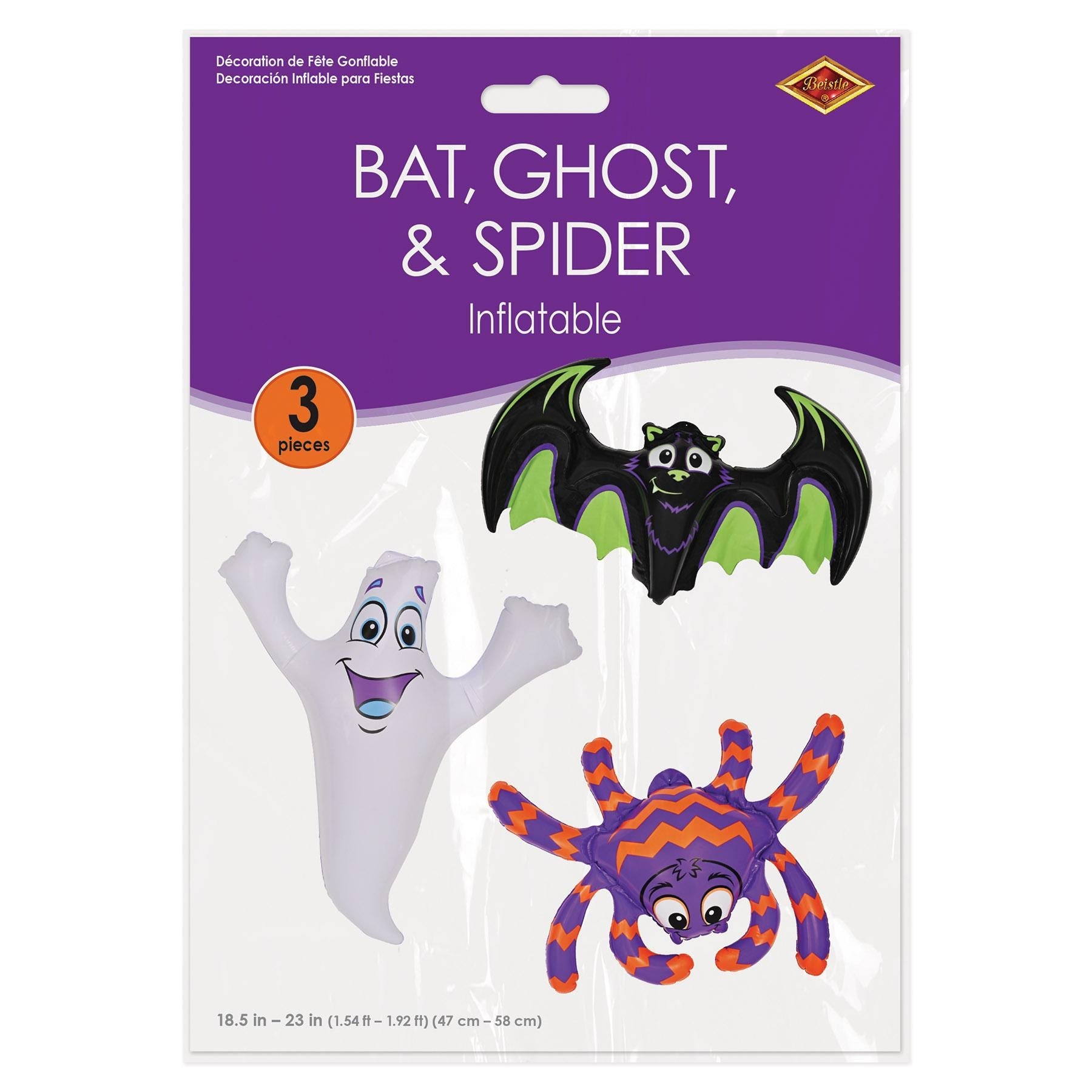 12 Pack Halloween Inflatable Decorations - Bats, Ghosts & Spiders 3 Piece Set for Party, Home & Yard Decor | Scary Outdoor & Indoor Halloween Party Supplies
