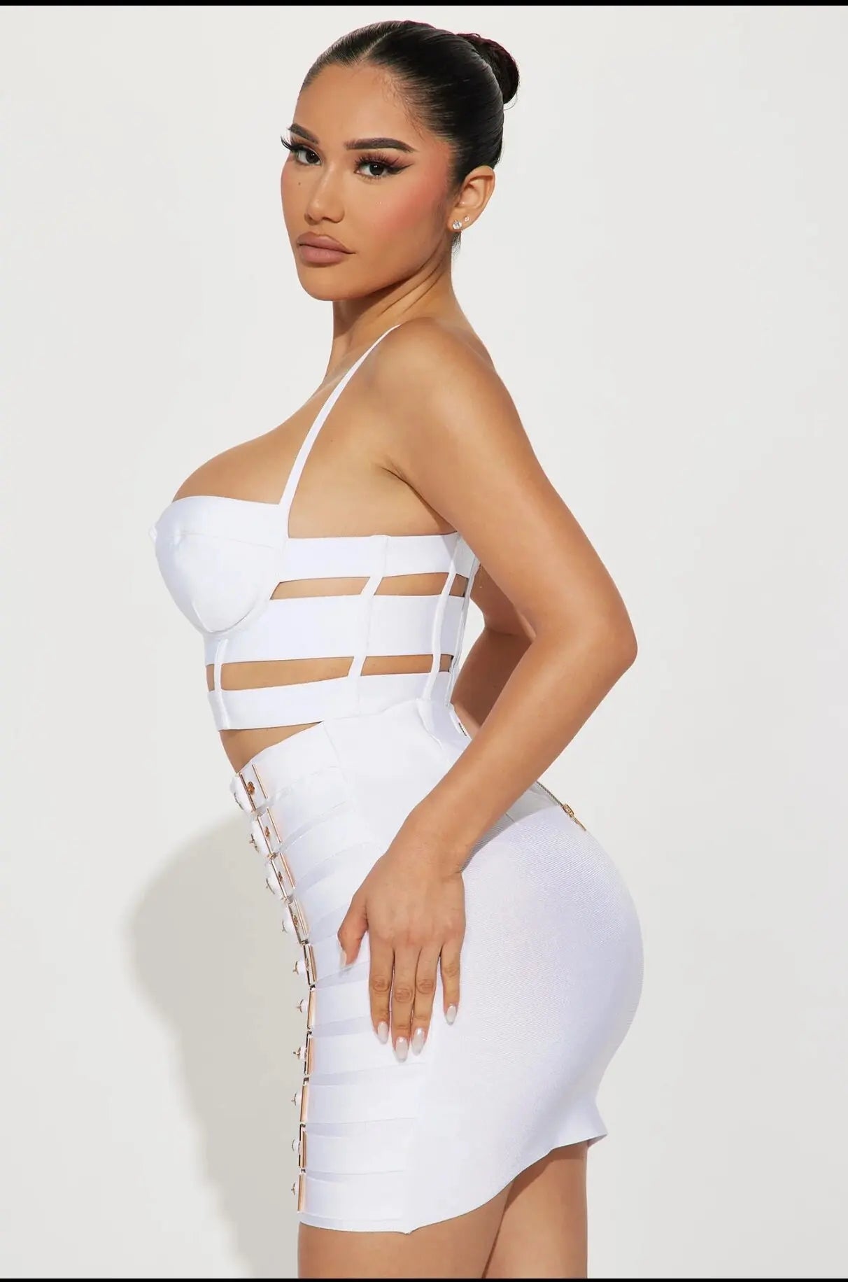 2024 New Sexy Bandage Top & Pencil Skirt Set for Women | Nightclub Party Outfit | High Quality Clubwear for Celebrations & Date Nights