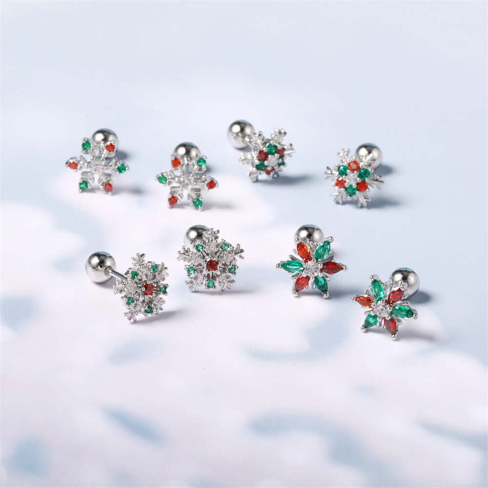 20G Snowdrop Cartilage Helix Stud Earrings - EGD0039 | Hypoallergenic Surgical Steel Earrings for Women | Perfect for Daily Wear, Parties & Special Occasions