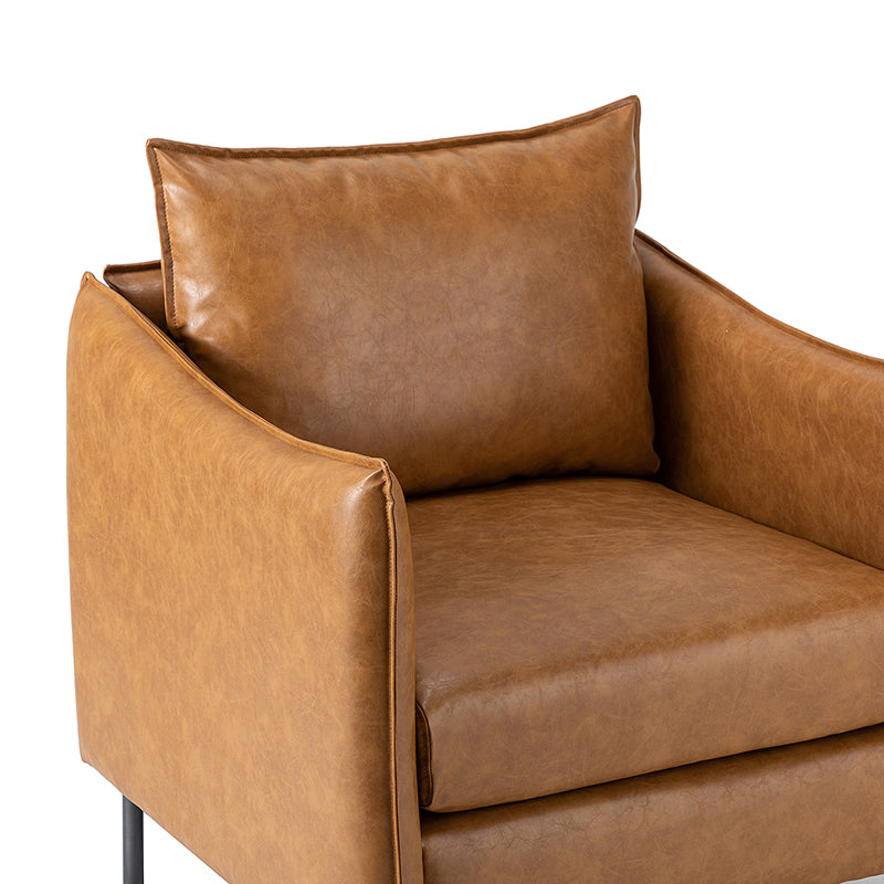 Felix Faux Leather Armchair - Modern PU Leather Accent Chair for Living Room, Office & Lounge - Comfortable Mid-Century Style Seating for Home Decor