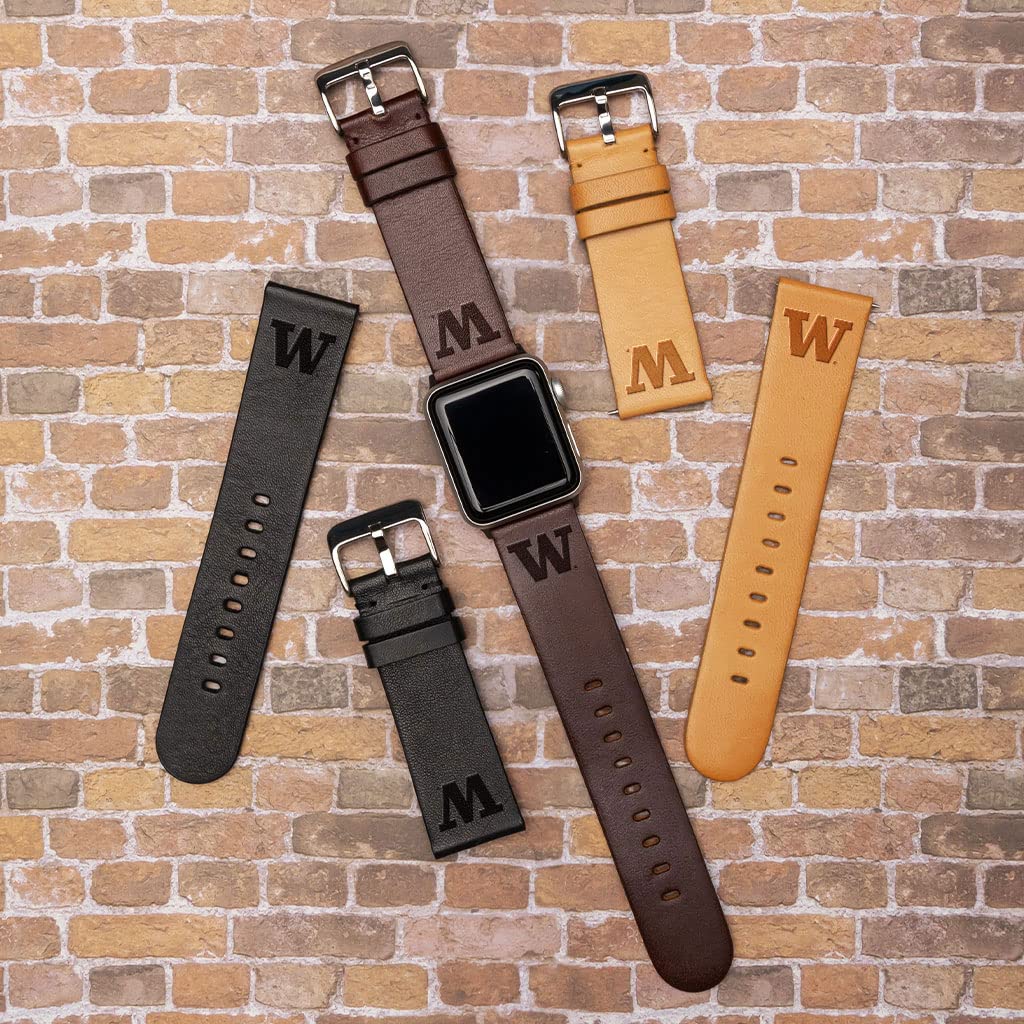 Washington Huskies Leather Watch Band Compatible with Apple Watch - Stylish & Durable Replacement Strap for Sports, Work & Everyday Wear