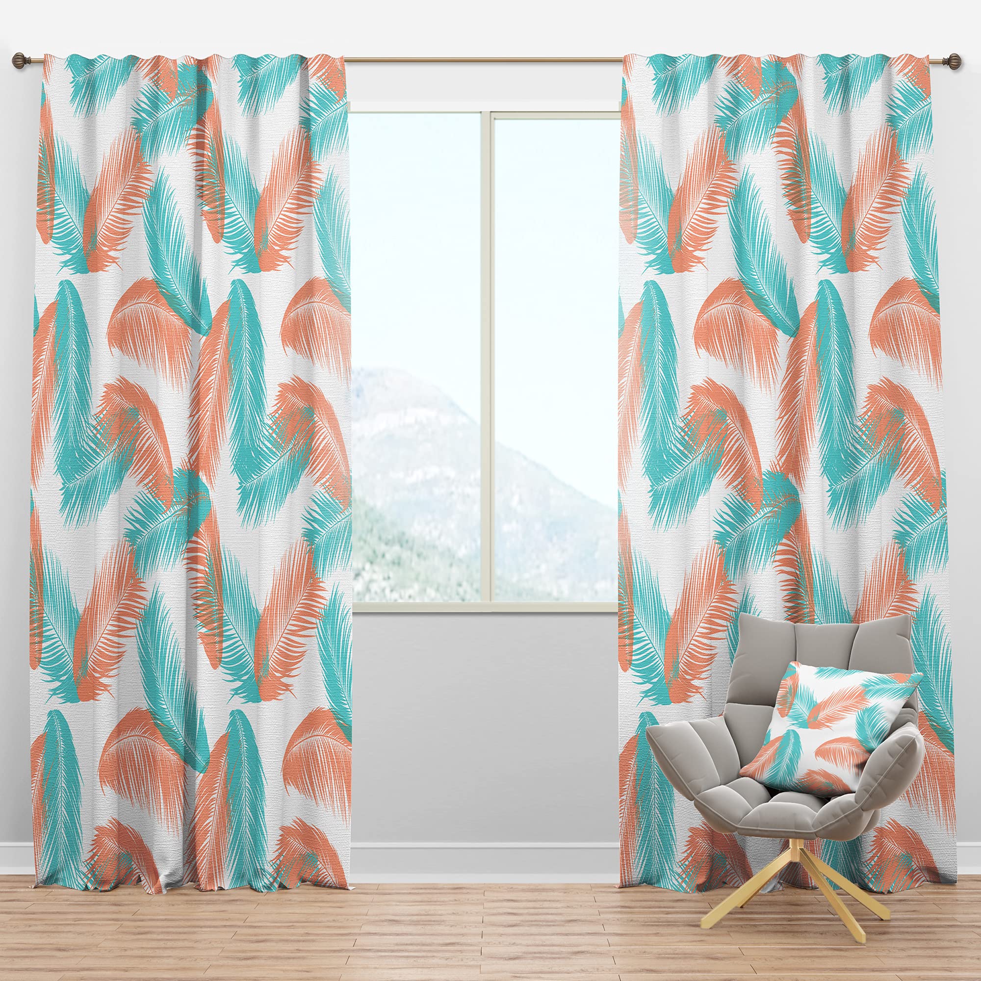 Retro Tropical Foliage II Blackout Curtains - Thermal Insulated Single Panel (52x120 inches) for Bedroom & Living Room | Perfect for Home Decor, Light Blocking & Temperature Control