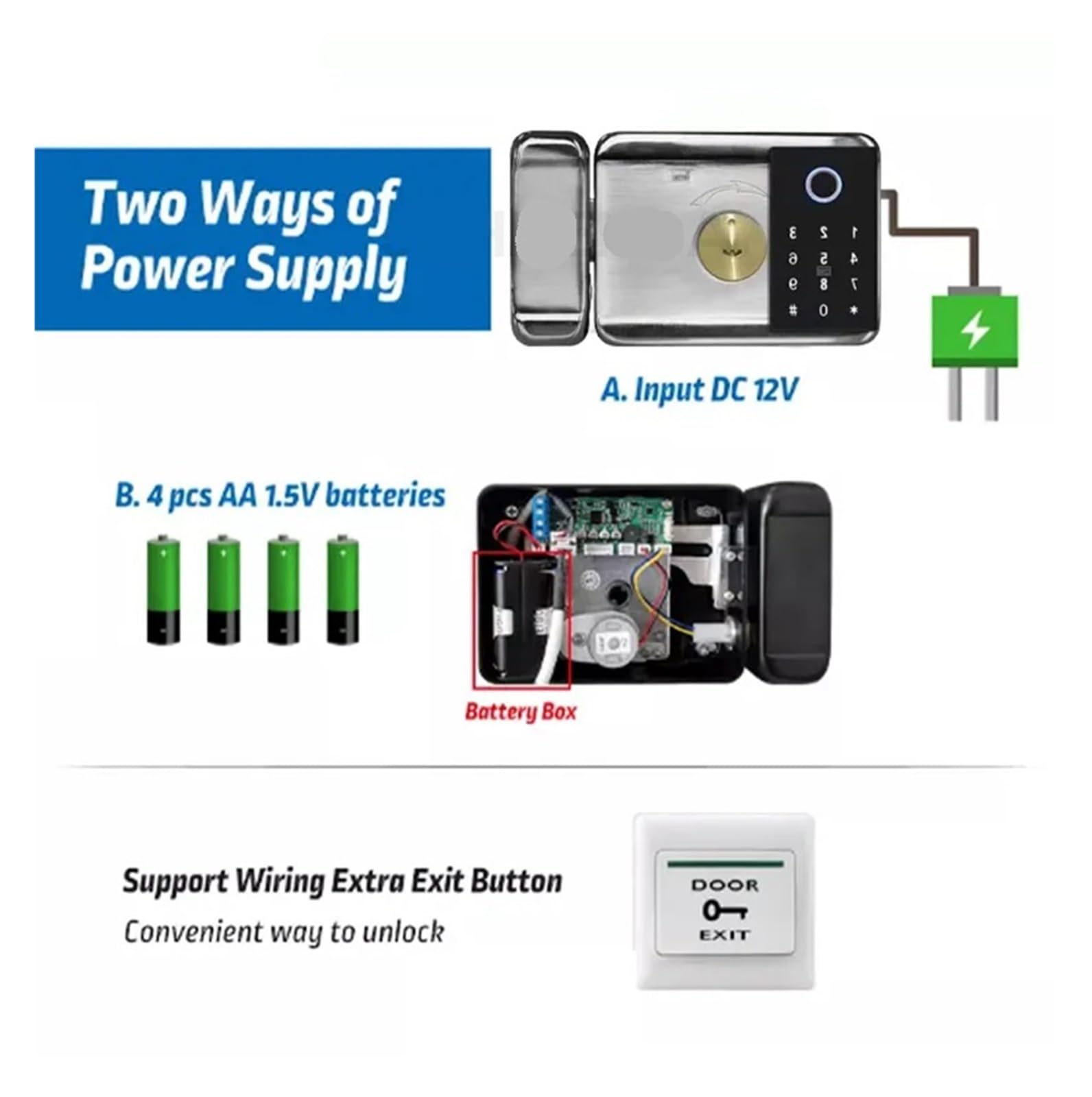 Tuya Smart WiFi Fingerprint Lock - Waterproof Digital Keypad with Remote App Control for Outdoor Gates & Home Security (Single Tuya) - Perfect for Front Doors, Backyard Entries & Vacation Homes