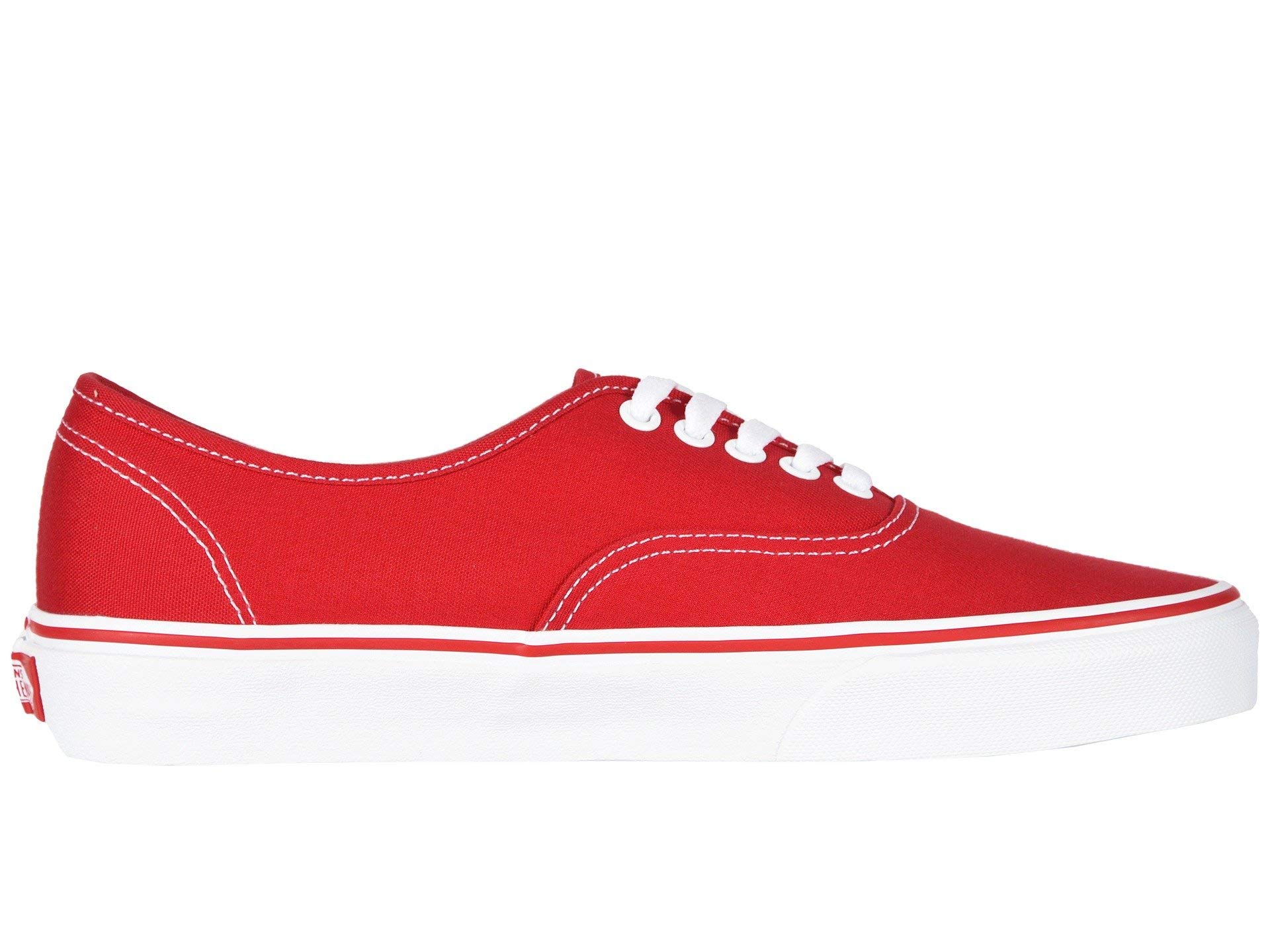 Vans Authentic Classic Skate Shoes - Men's Size 9 in Vibrant Red | Comfortable Canvas Sneakers for Skateboarding, Casual Wear & Street Fashion