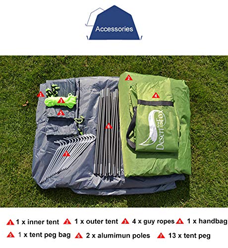 Lustar Lightweight 1-3 Person Backpacking Tent - Double Waterproof, Portable Aluminum Pole Camping Tent for Hiking, Travel & Outdoor Adventures