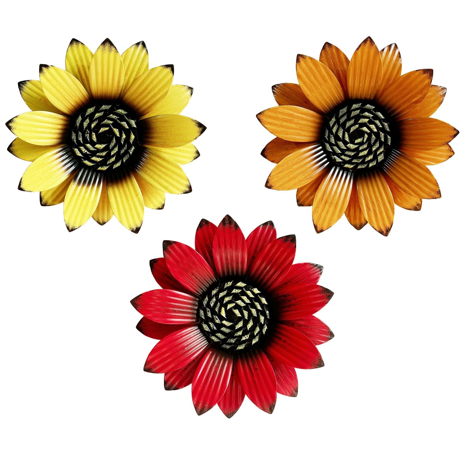 3-Pack Sunflower Metal Wall Art Decor - 9