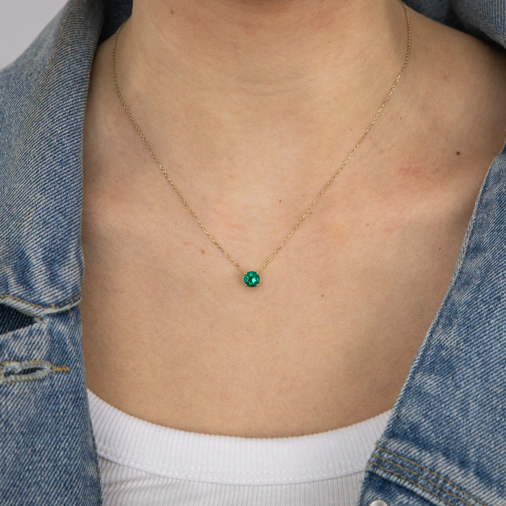 0.87 Carat Emerald Pendant Necklace with 45cm 9ct Yellow Gold Chain - Elegant Jewelry Gift for Women, Perfect for Weddings, Anniversaries & Special Occasions