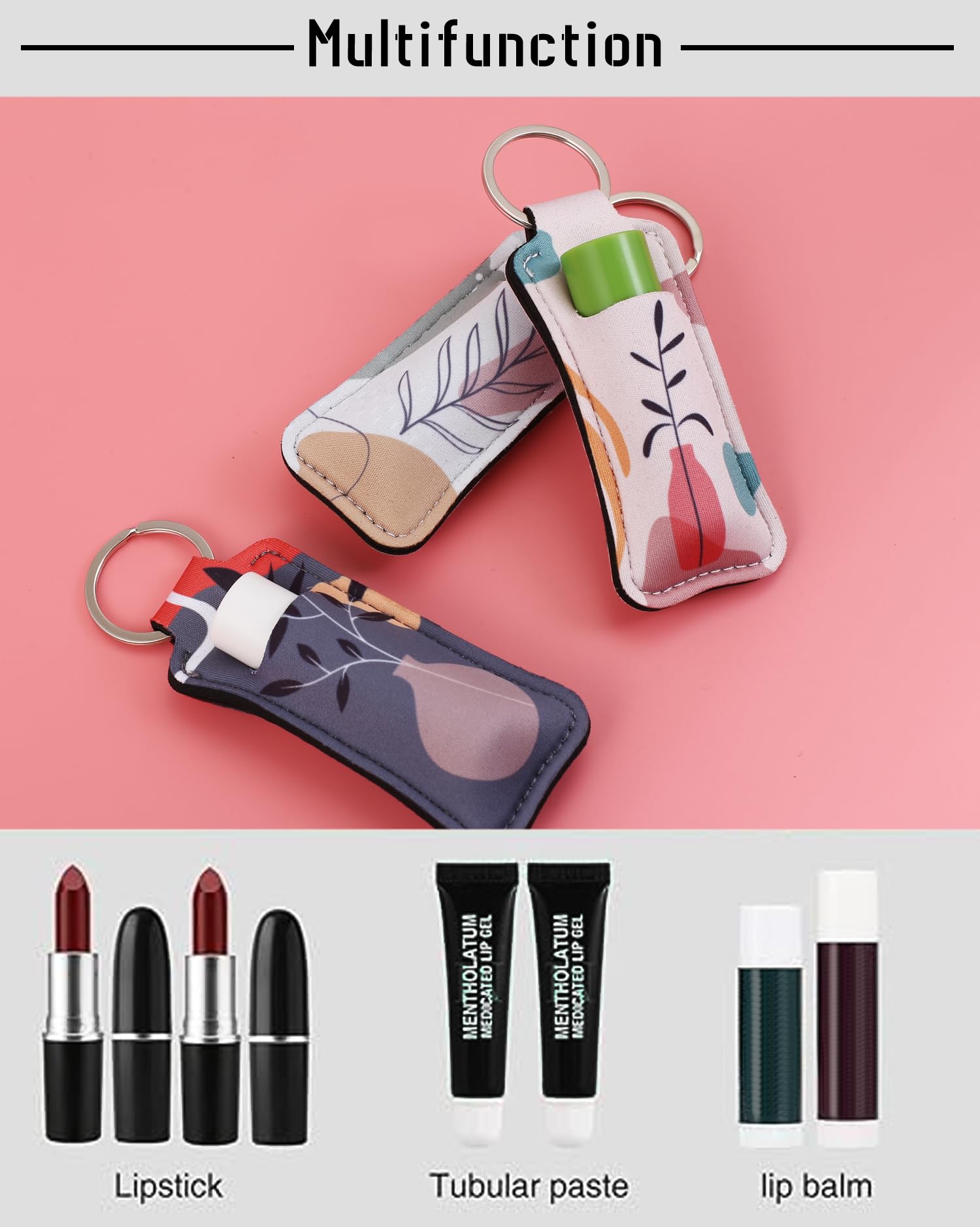 COOKOOKY Cute Lip Balm Keychain Holder with Clip - Chapstick Holder Keychain for Women & Girls - Perfect for Keyrings, Bags, and Daily Use