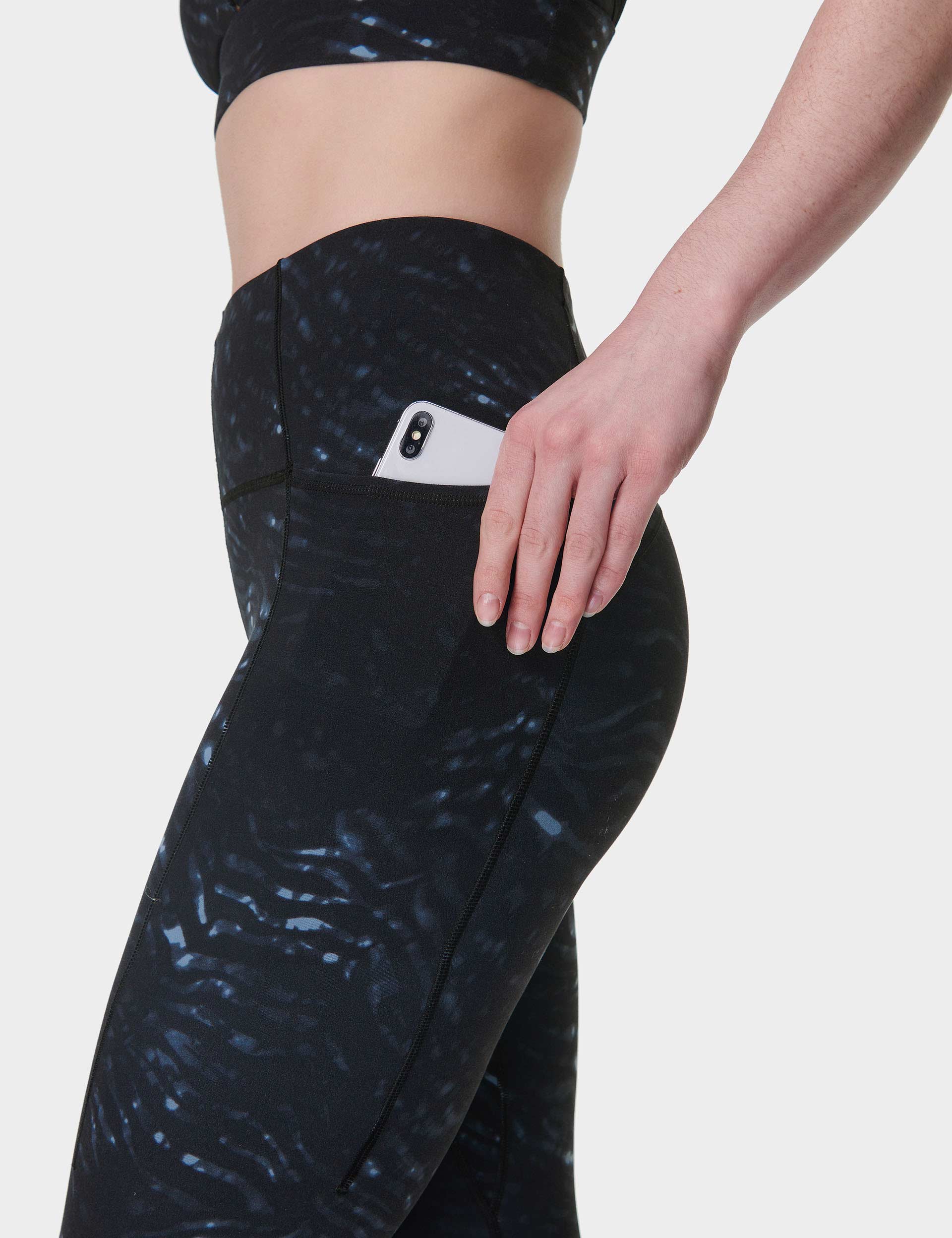 Super Soft 7/8 Yoga Leggings for Women - Blue Tundra Tiger Print High Waisted Workout Pants - Perfect for Yoga, Gym, Running & Lounge Wear
