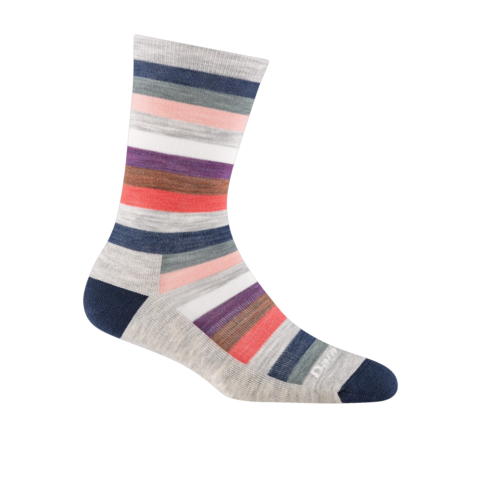 Darn Tough Mystic Stripe Lightweight Cushion Crew Socks for Women - Ash Color | Hiking, Running & Everyday Comfort Socks for Outdoor Activities & Casual Wear