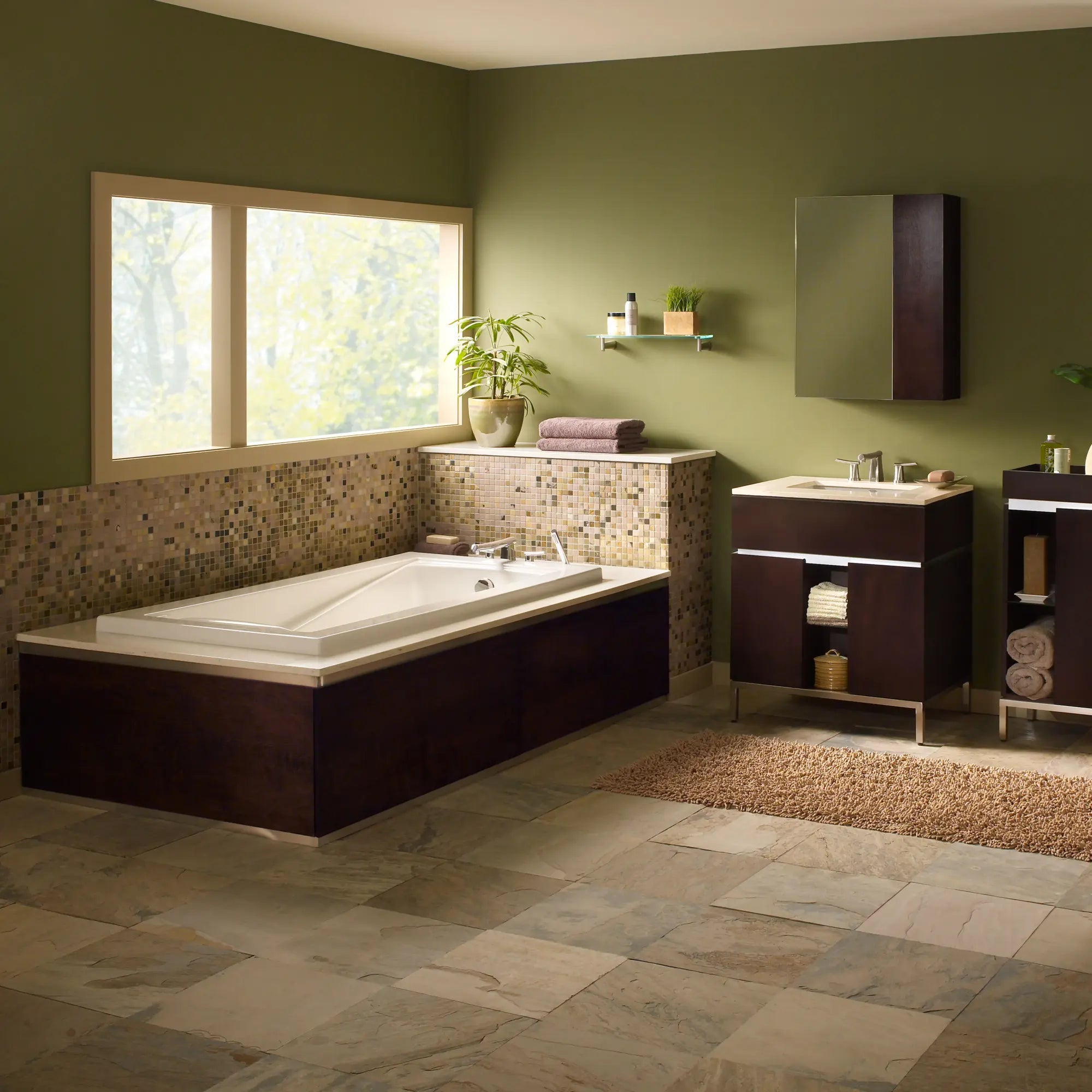 66 x 36 Inch Green Tea® Drop-In Bathtub with EcoSilent® EverClean® Hydromassage System - Luxury Soaking Tub for Spa-Like Relaxation at Home