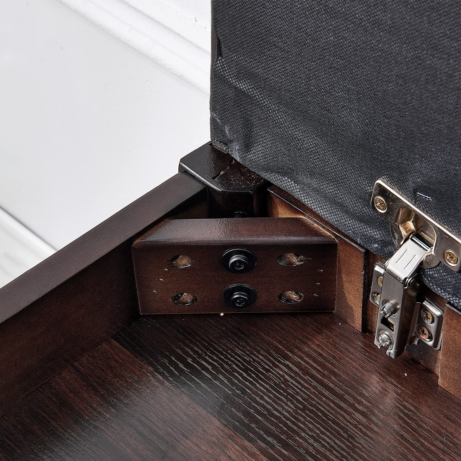 Solid Wood Shoe Storage Bench with Cushion - 39.4