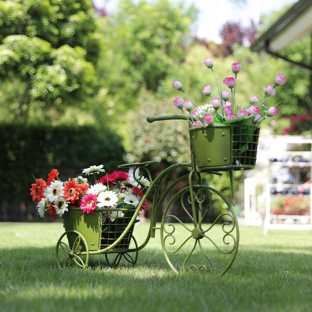 Waroom Metal Bicycle Plant Stand - Indoor/Outdoor Flower Pot Holder Display Rack for Garden, Yard & Home Decor | Perfect for Balcony, Patio & Urban Gardening