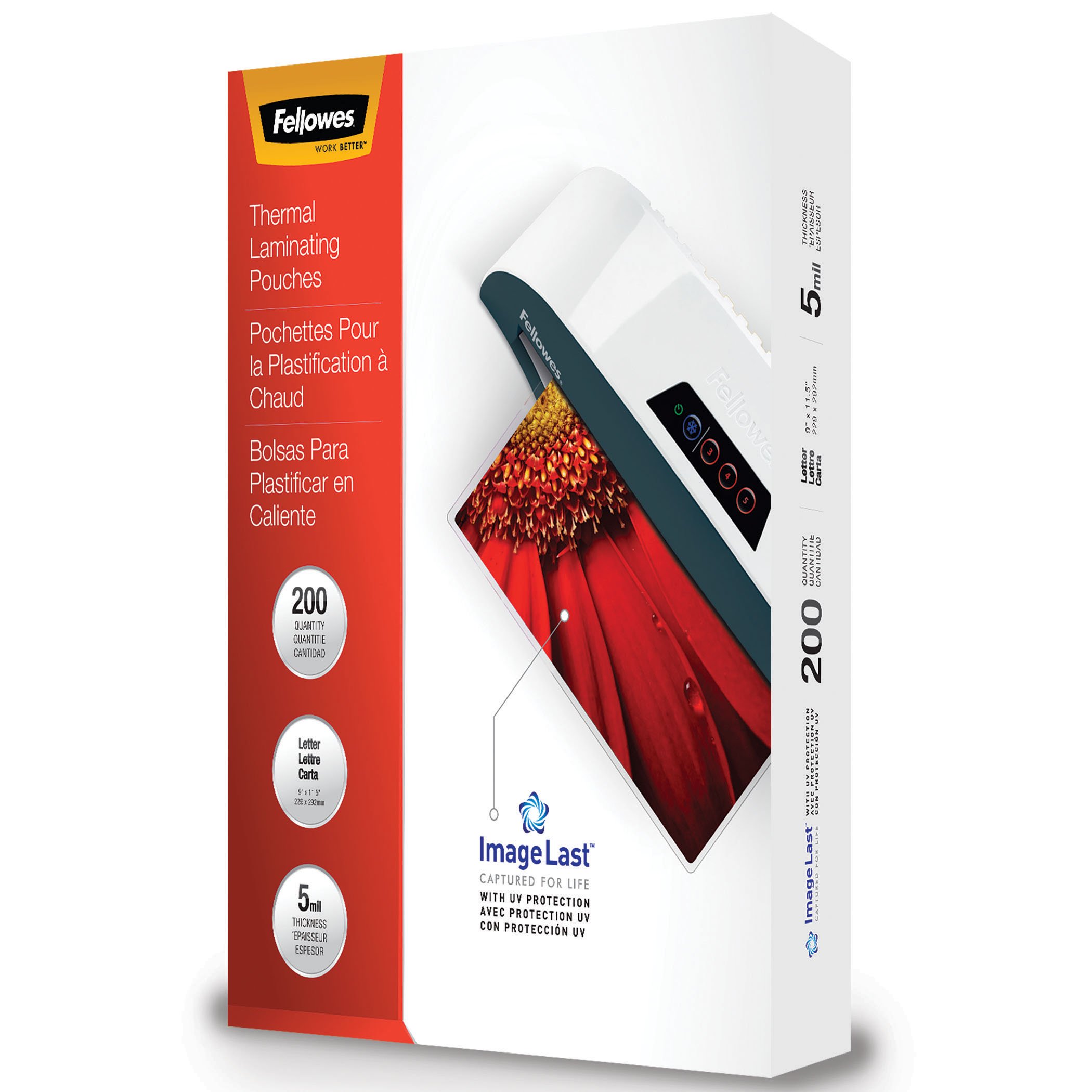 Fellowes Venus 2 125 Laminator Machine with 100 Thermal Laminating Pouches - Letter Size (8.5