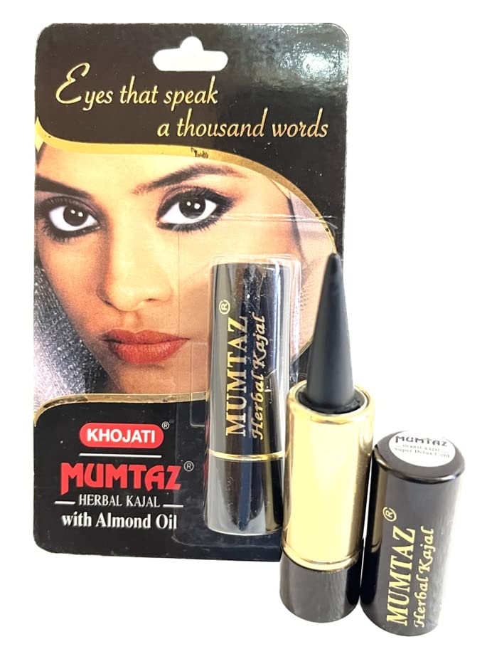 2 Pack Premium Natural Black Kajal Eyeliner - Smudge Proof, Waterproof & Long Lasting - Herbal Kajal with Almond Oil for Cooling & Refreshing Eyes - Perfect for Daily Makeup, Parties & Special Occasions