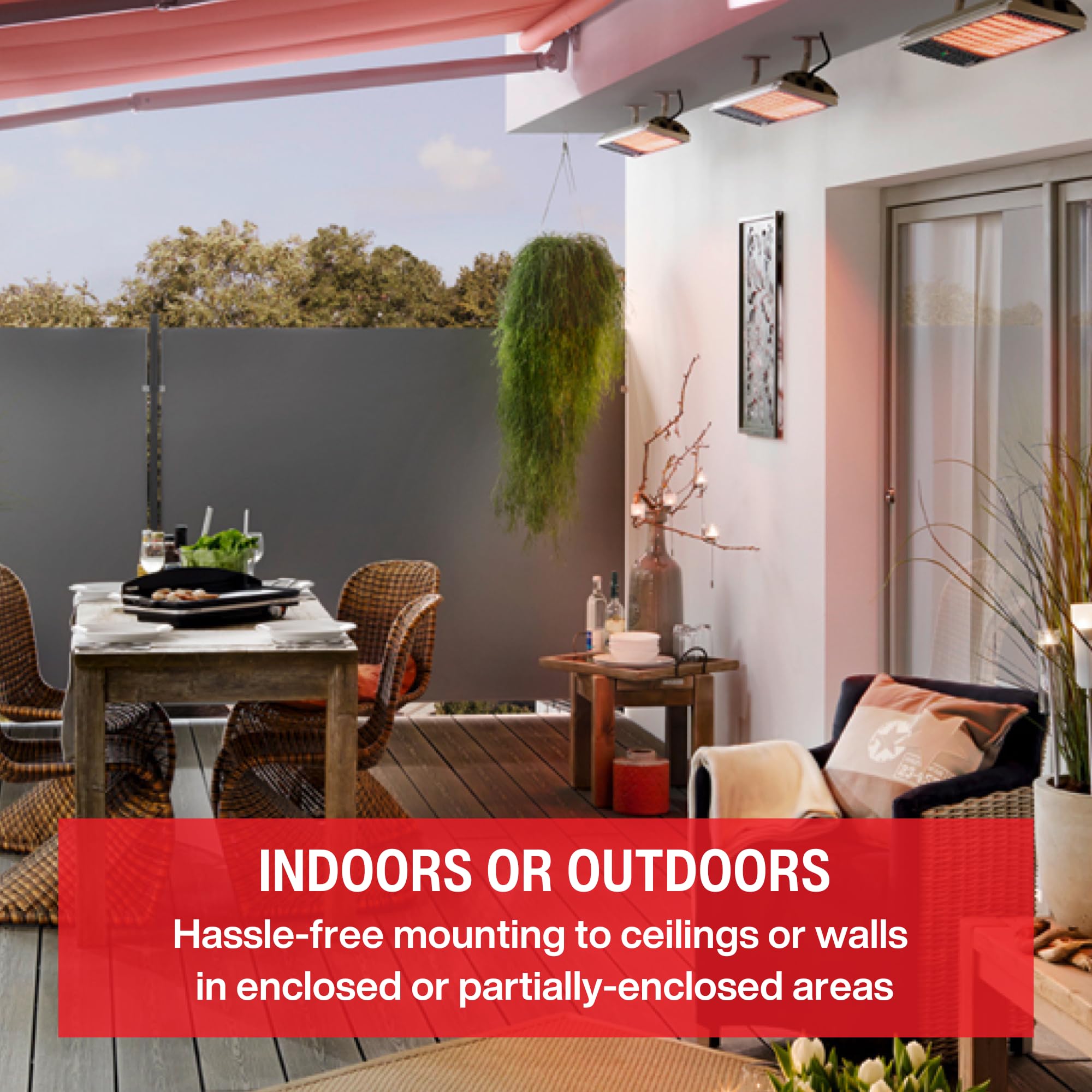 2200W Infrared Patio Heater - Award-Winning German-Made Outdoor Heater with IP24 Rating | Lightweight Electric Heater for Indoor & Outdoor Use | Perfect for Decks, Gardens & Garages | HEATSCOPE Heater