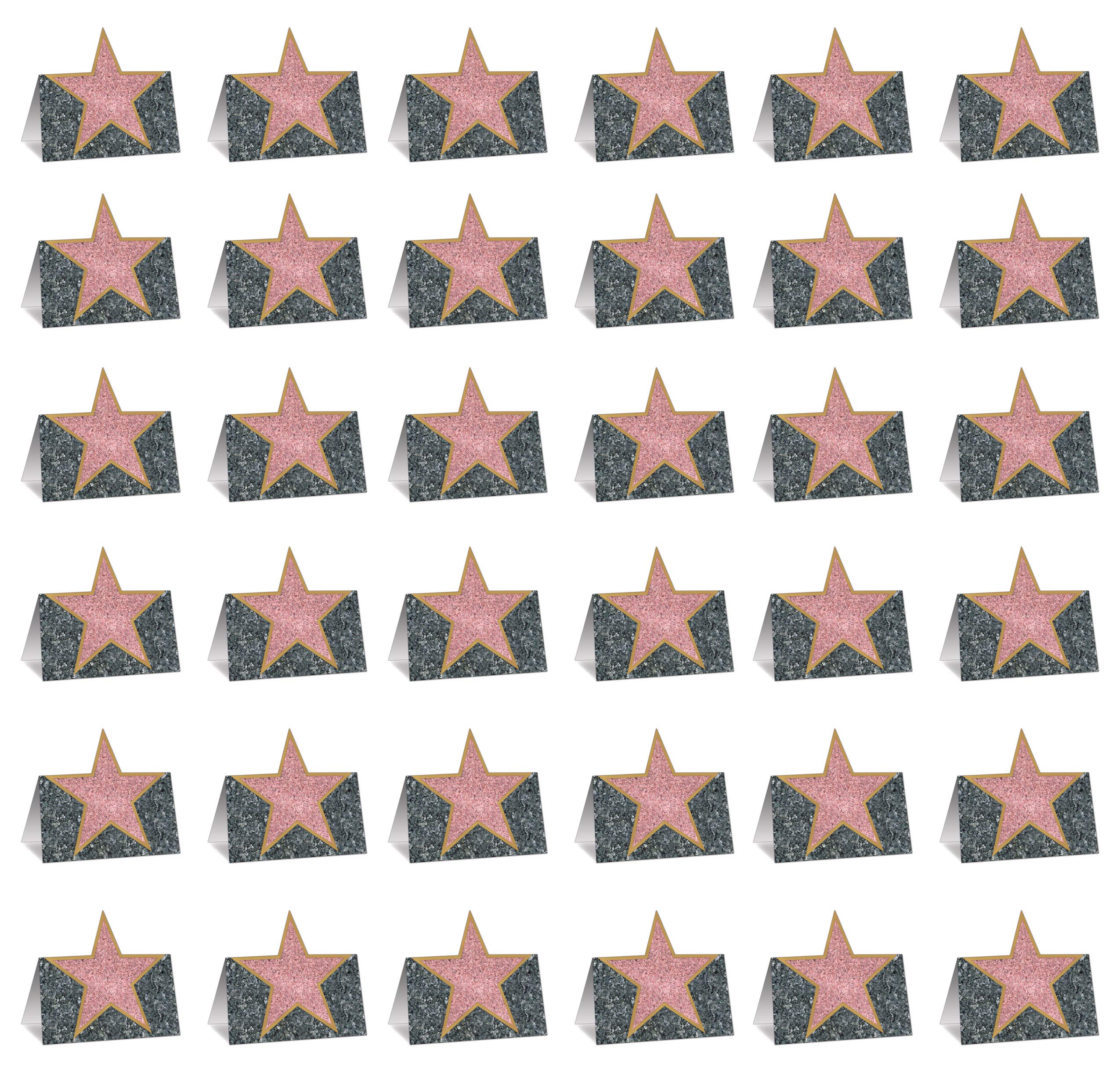 Beistle 36-Piece Multicolor Star Place Cards, 4.25